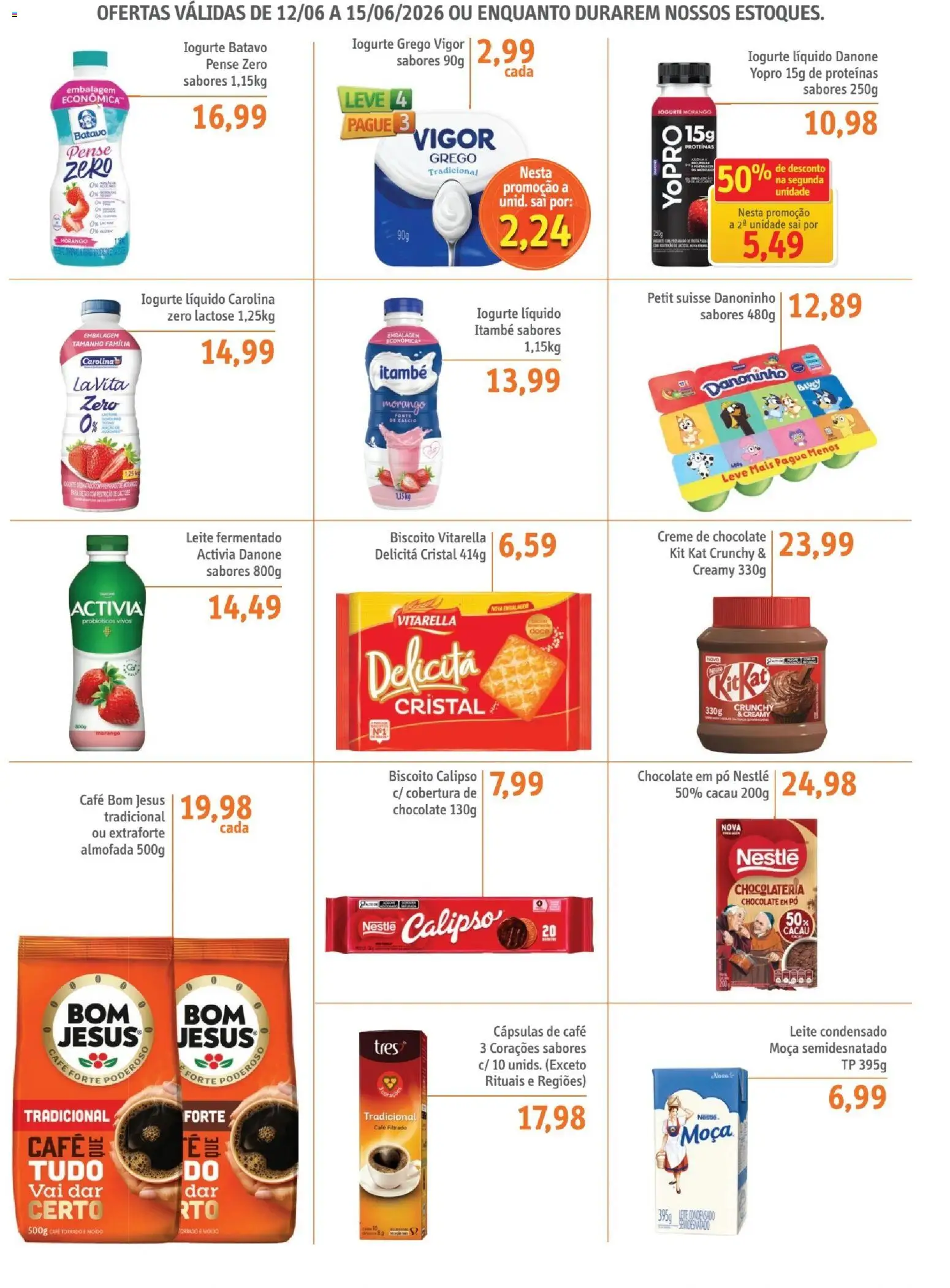 Sonda Folheto - válido de 12.06.2026 | Página: 3 | Produtos: Biscoito, Leite, Café, Iogurte grego