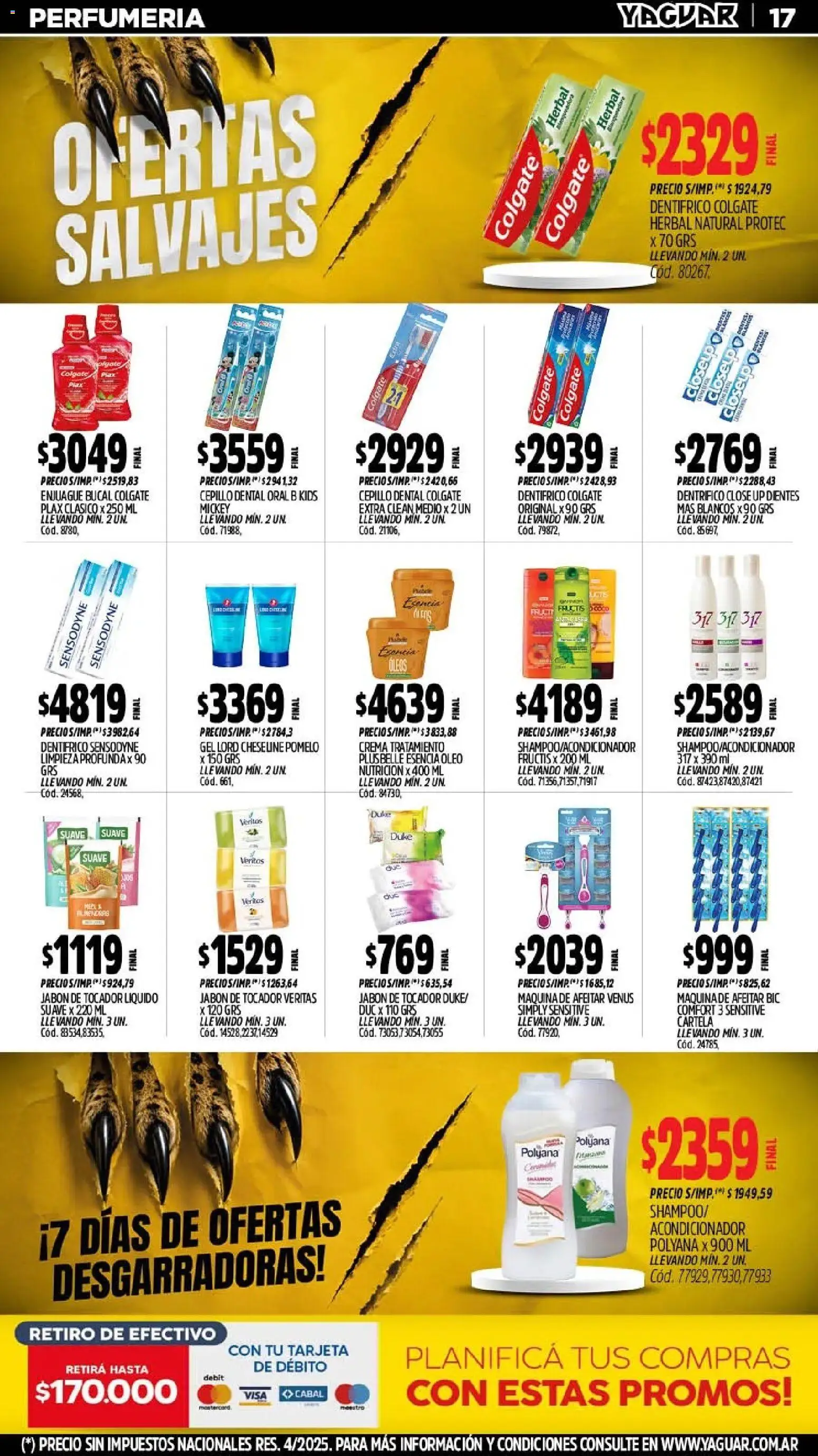 Yaguar - Oferta Semanal Mendoza │ válido desde el 10/08/2026 | Página: 18 | Productos: Cepillo, Acondicionador, Jabón, Enjuague bucal
