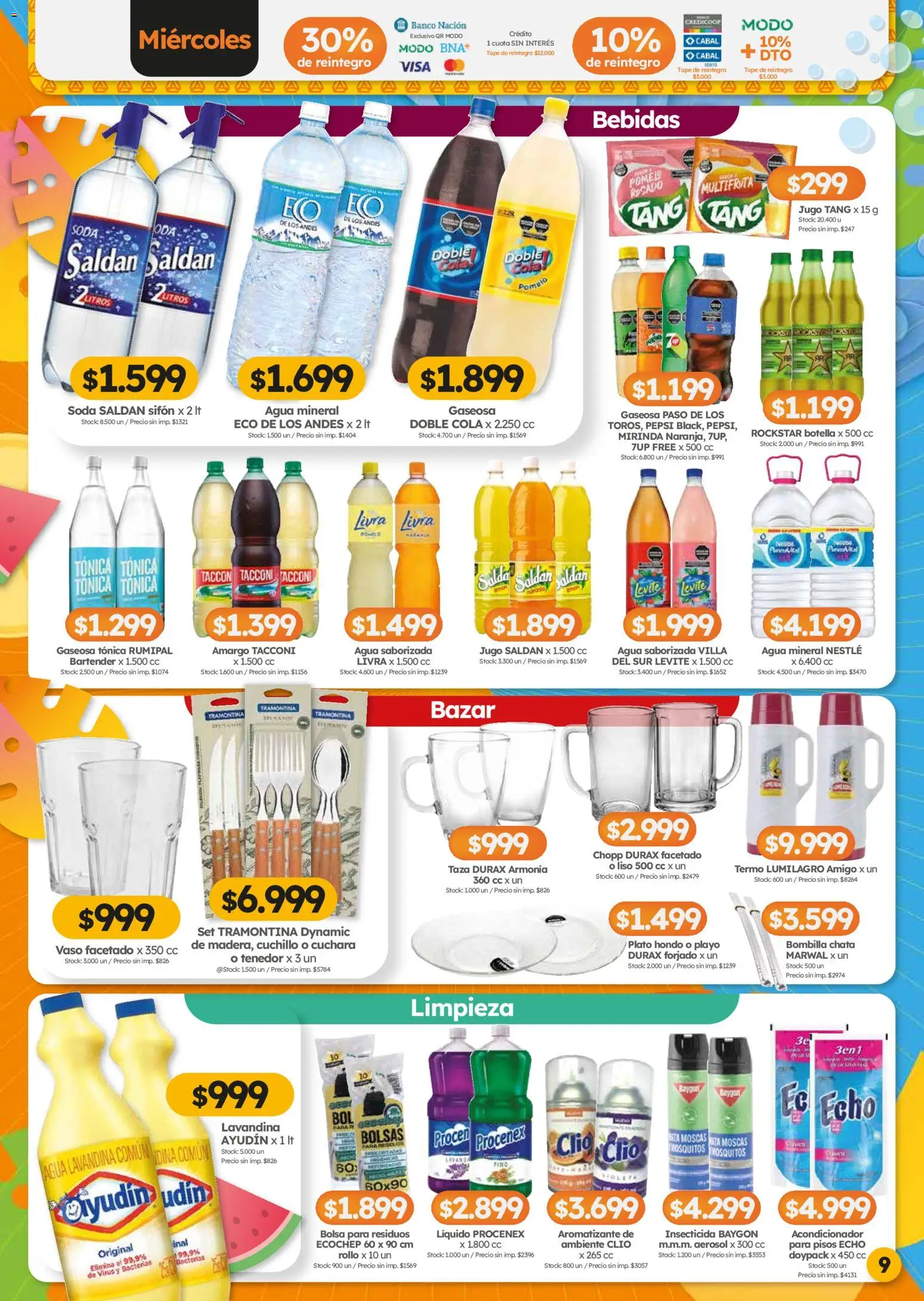 Cordiez ofertas │ válido desde el 05.03.2026 | Página: 9 | Productos: Lavandina, Botella, Cuchillo, Gaseosa