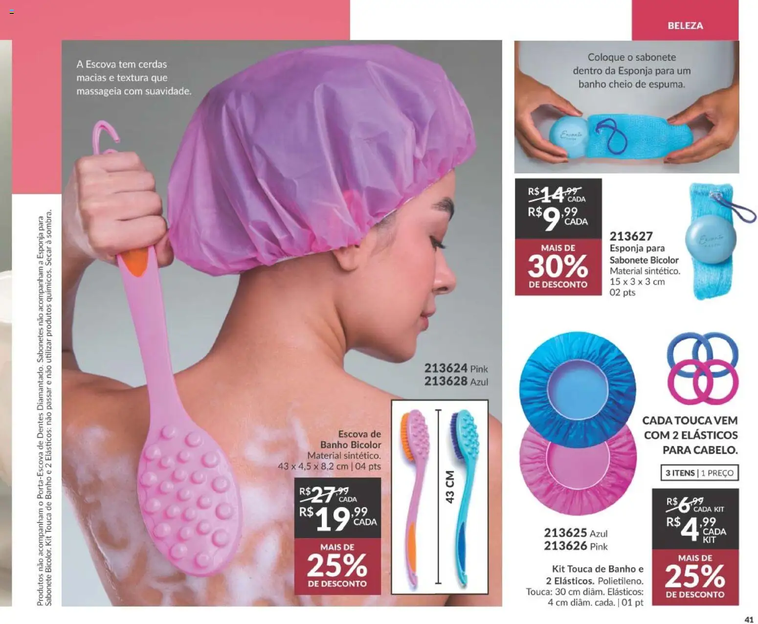 Avon Folheto - válido de 01/09/2026 | Página: 41 | Produtos: Touca, Esponja, Sabonete, Touca de banho
