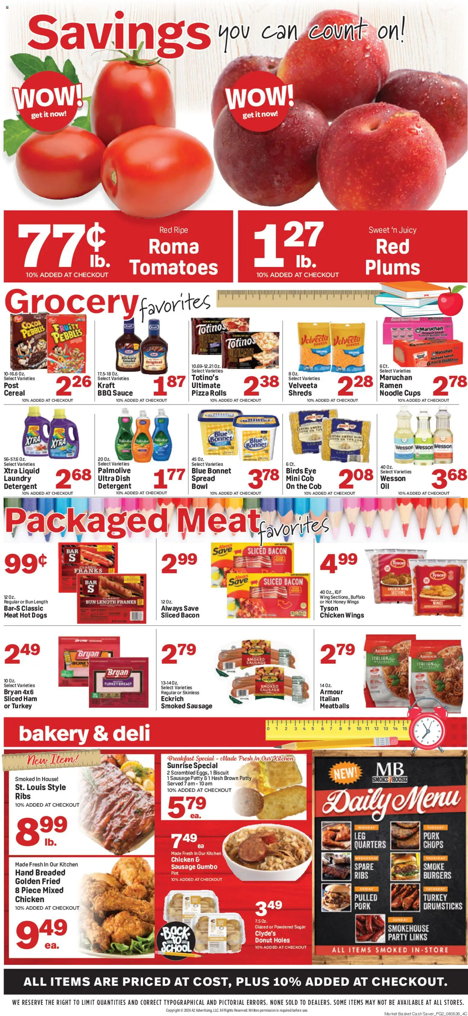 Market Basket Cash Saver - valid from 08/05/2026 | Page: 2 | Products: Detergent, Sauce, Sugar, Sausage