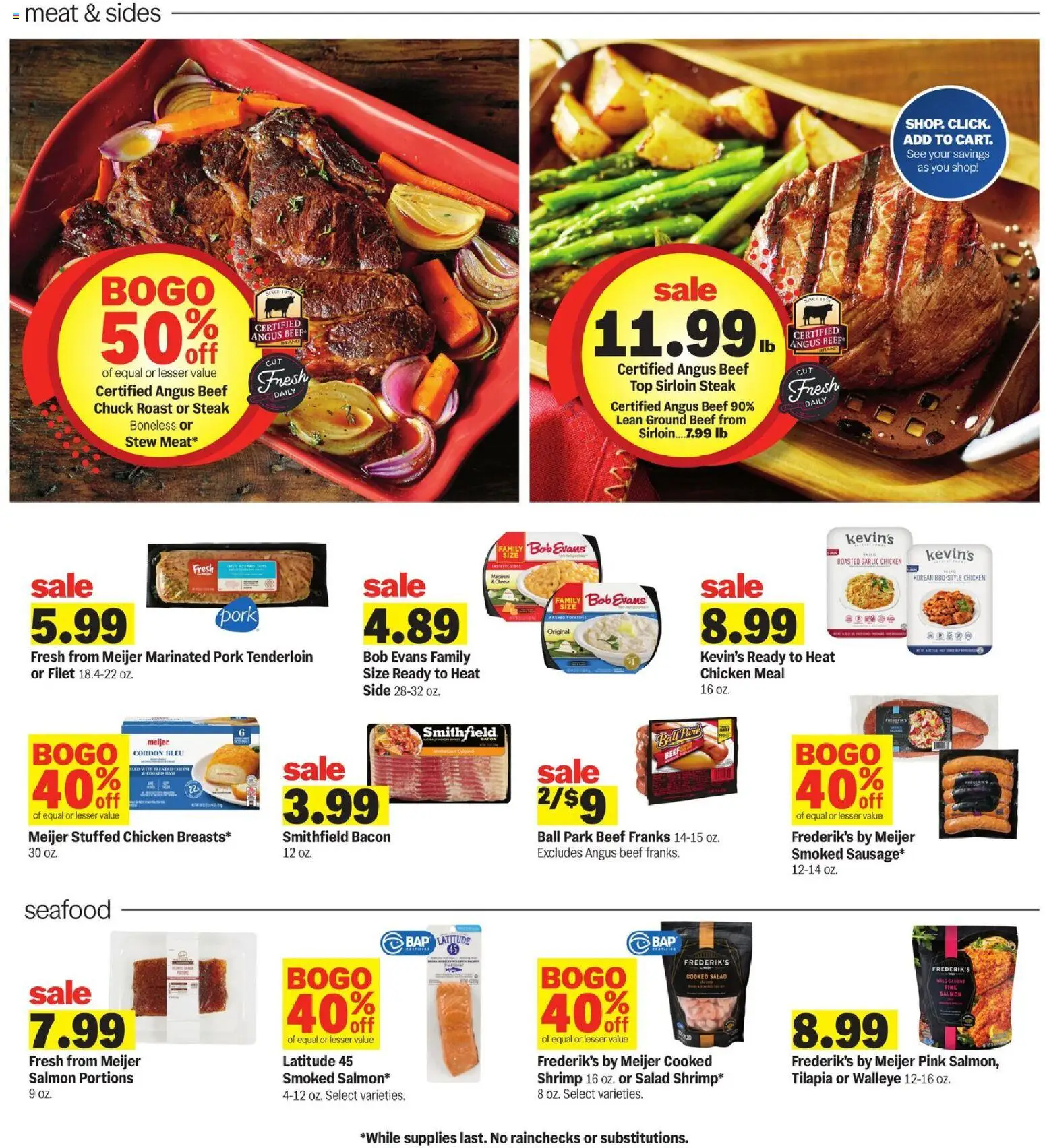 Meijer Weekly Ad - valid from 11.03.2026 | Page: 5 | Products: Pork, Beef, Seafood, Garlic