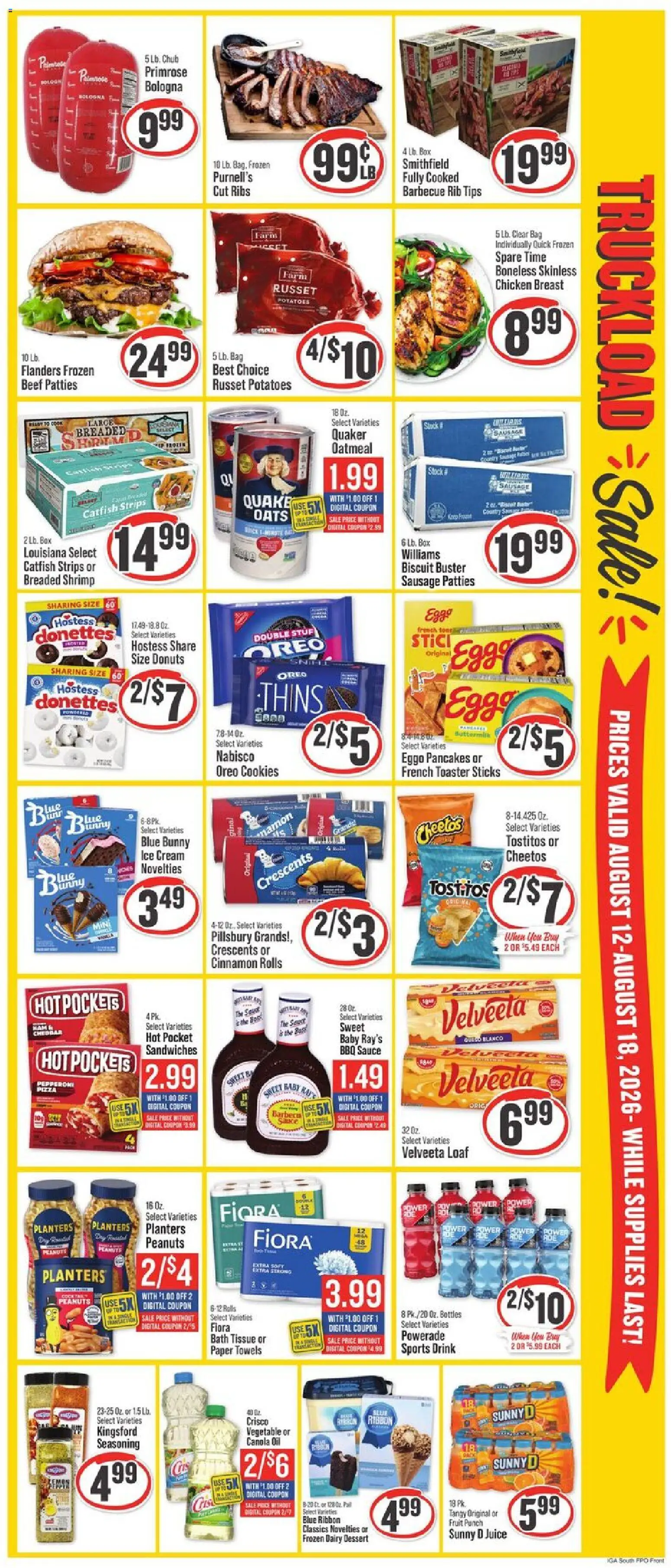 IGA Weekly Ad - valid from 08/12/2026 | Page: 3 | Products: Ham, Dessert, Sauce, Sausage