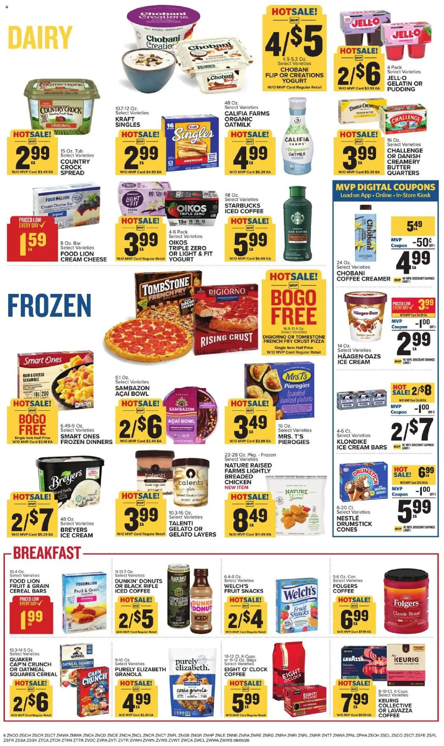 Food Lion Weekly Ad - valid from 08/05/2026 | Page: 10 | Products: Butter, Yogurt, Coffee, Ham