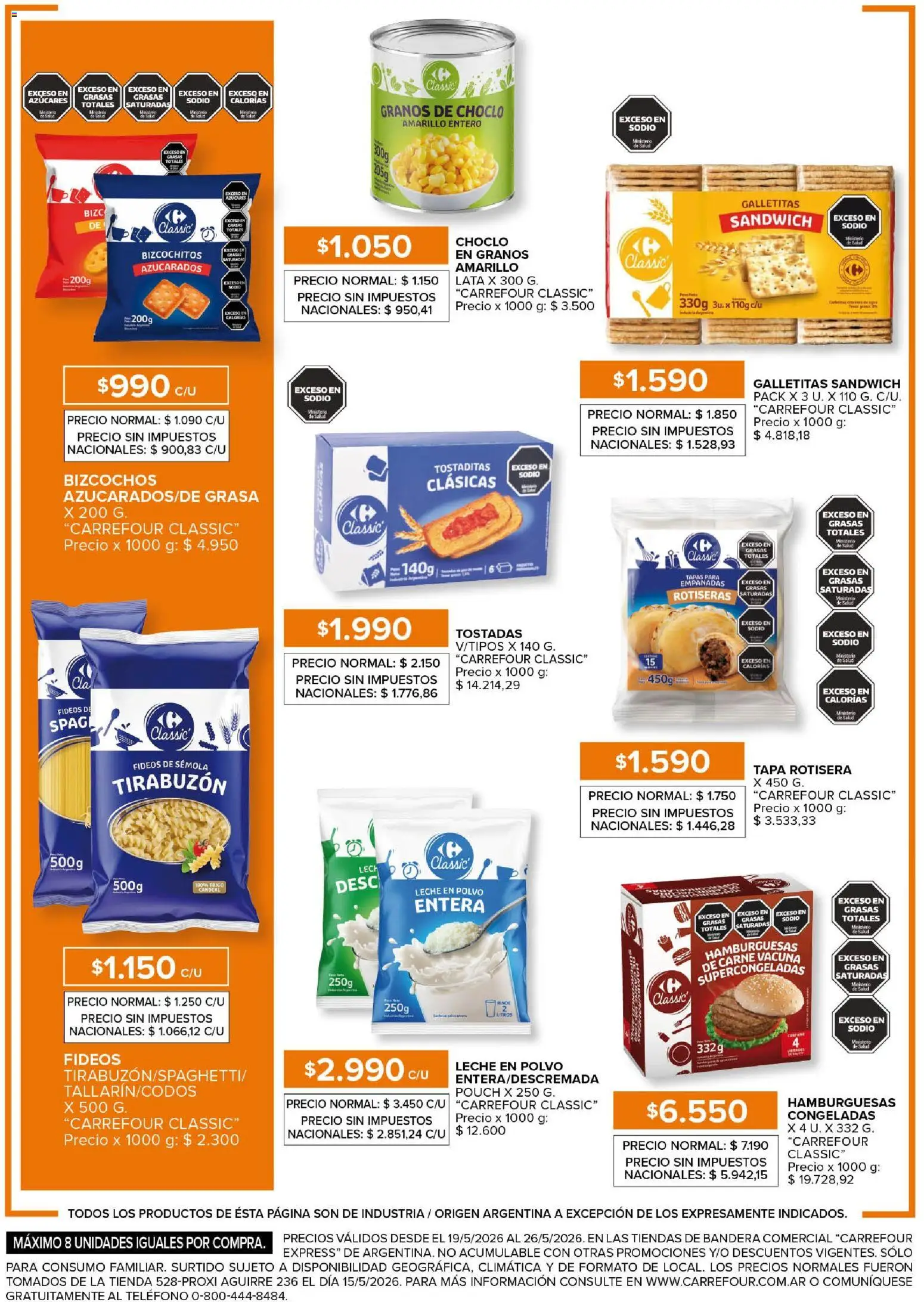 Carrefour - Carrefour Express │ válido desde el 19.05.2026 | Página: 4 | Productos: Teléfono, Polvo, Sal, Leche