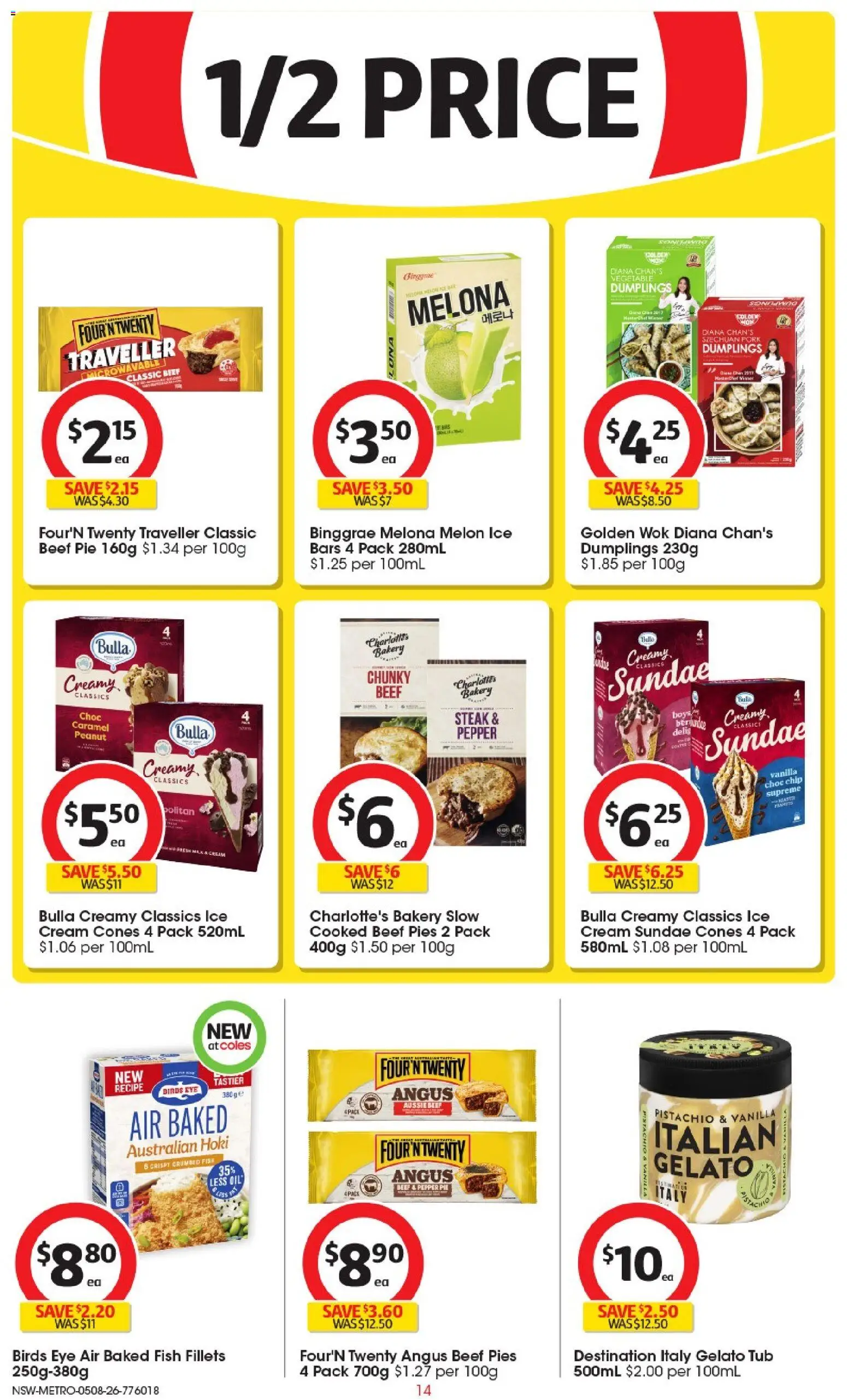 Coles catalogue - valid from 04/08/2026 | Page: 14 | Products: Pork, Melon, Cream, Bakery