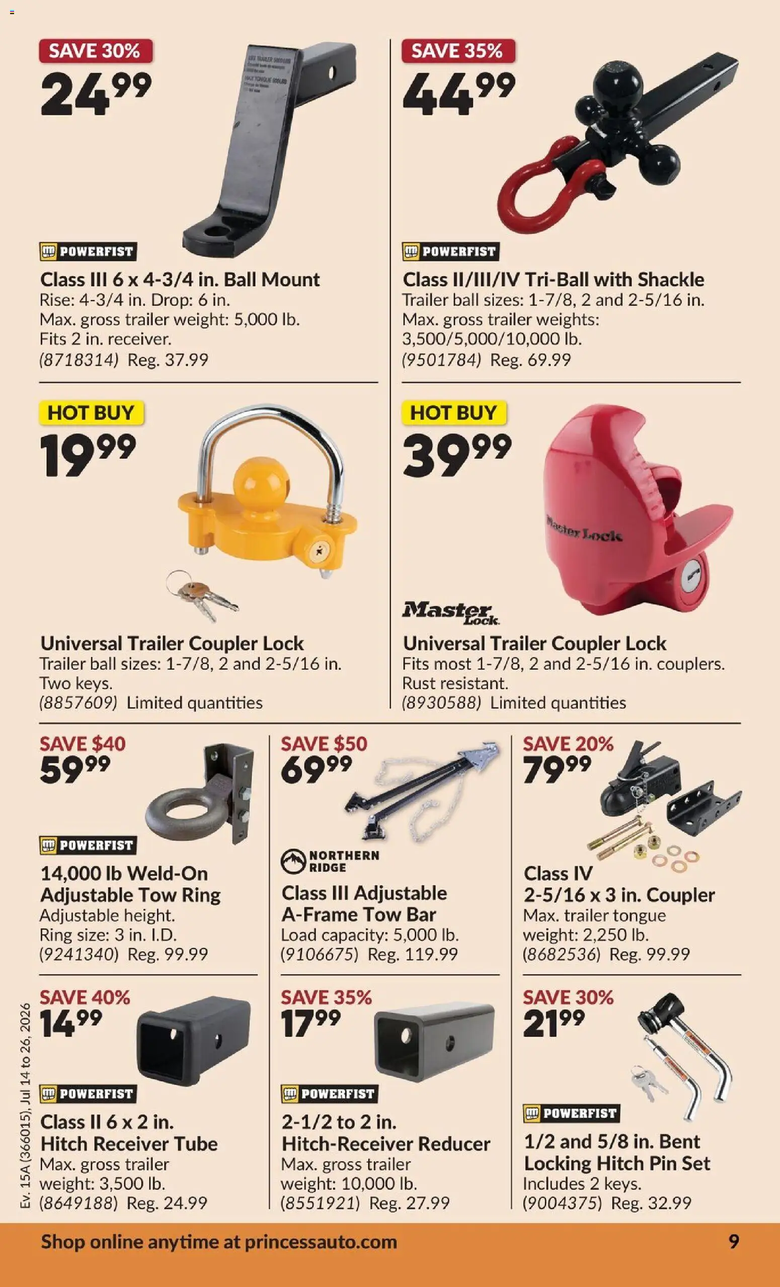 Princess Auto flyer valid from Jul 14, 2026 | Page: 22 | Products: Ridge