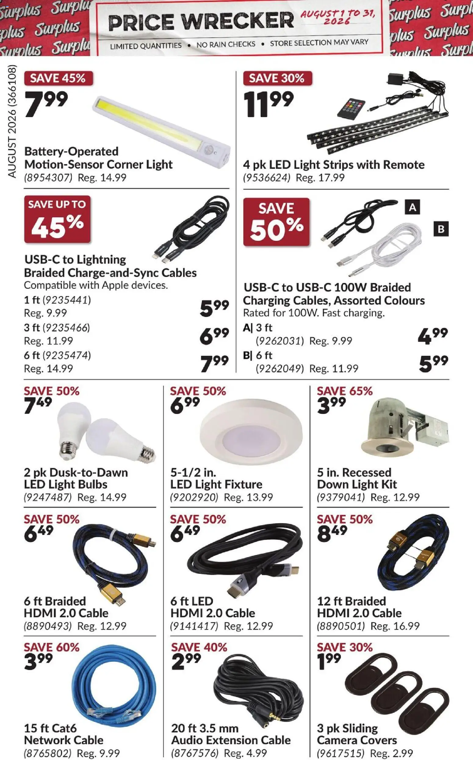 Princess Auto flyer valid from Aug 1, 2026 | Page: 14 | Products: Audio, Camera, Cable