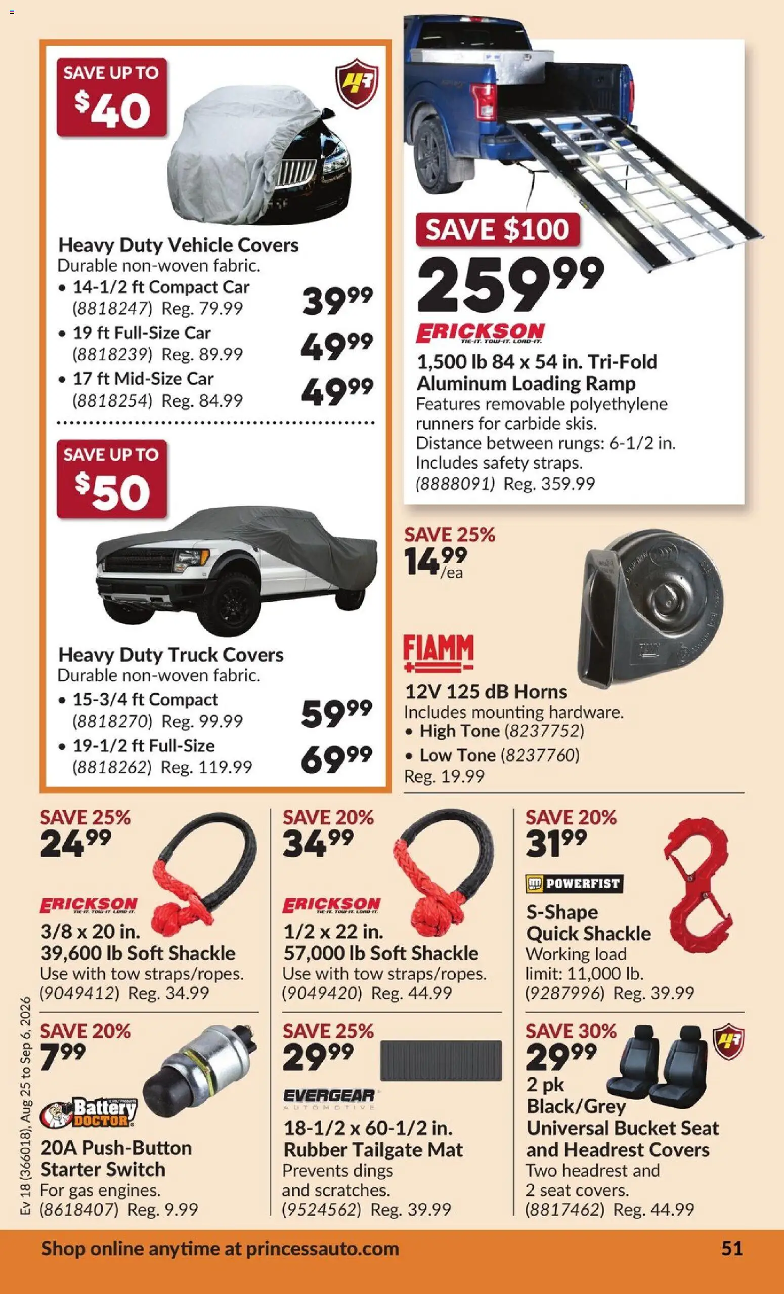 Princess Auto flyer valid from Aug 25, 2026 | Page: 52 | Products: Battery