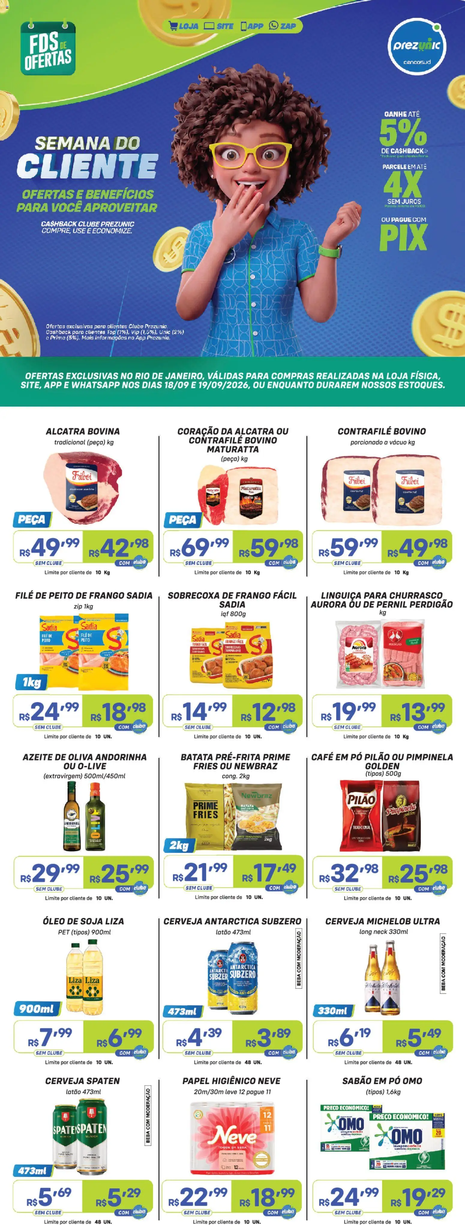 Prezunic Folheto - válido de 18/09/2026 | Página: 1 | Produtos: Pó, Linguiça, Óleo, Café
