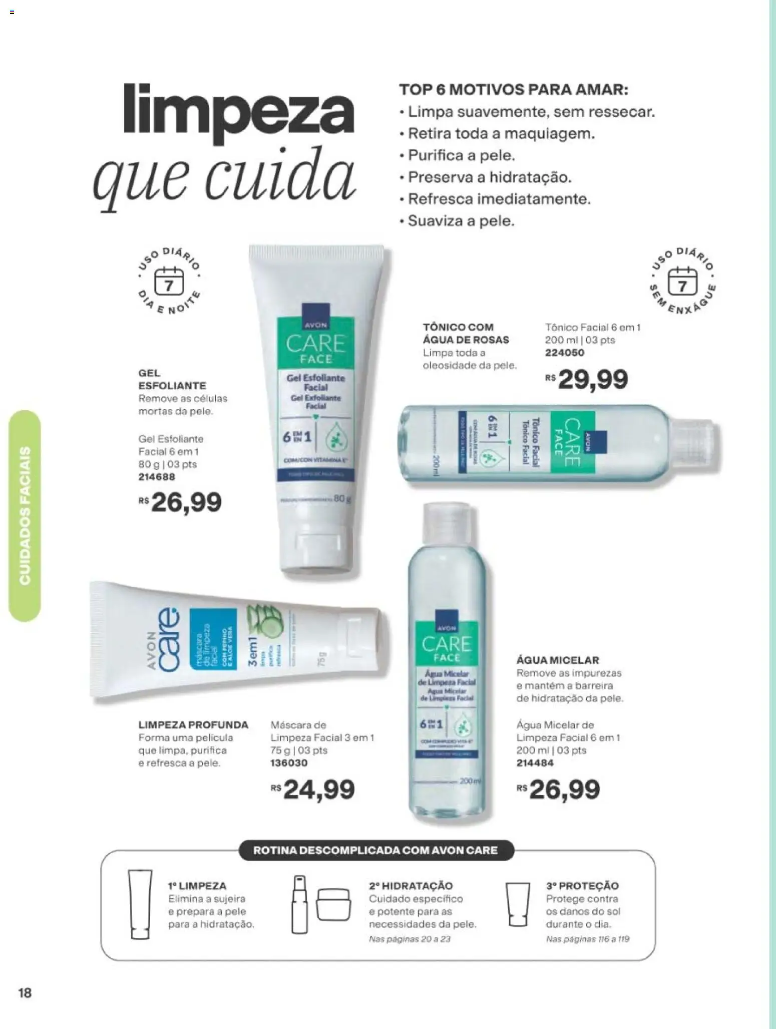 Avon Folheto - válido de 19/07/2026 | Página: 18 | Produtos: Tônico, Água micelar