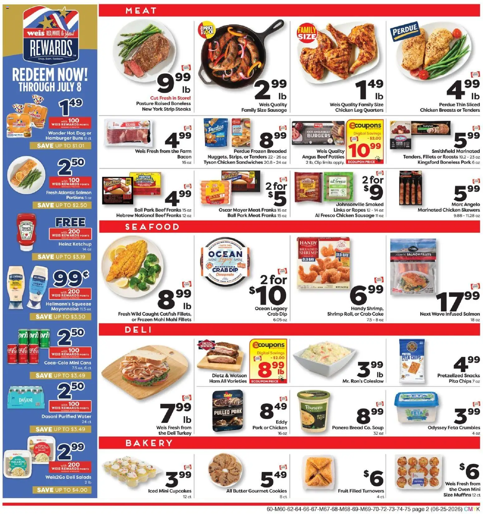 Weis Weekly Ad - valid from 06/25/2026 | Page: 2 | Products: Ham, Beef, Chips, Oven