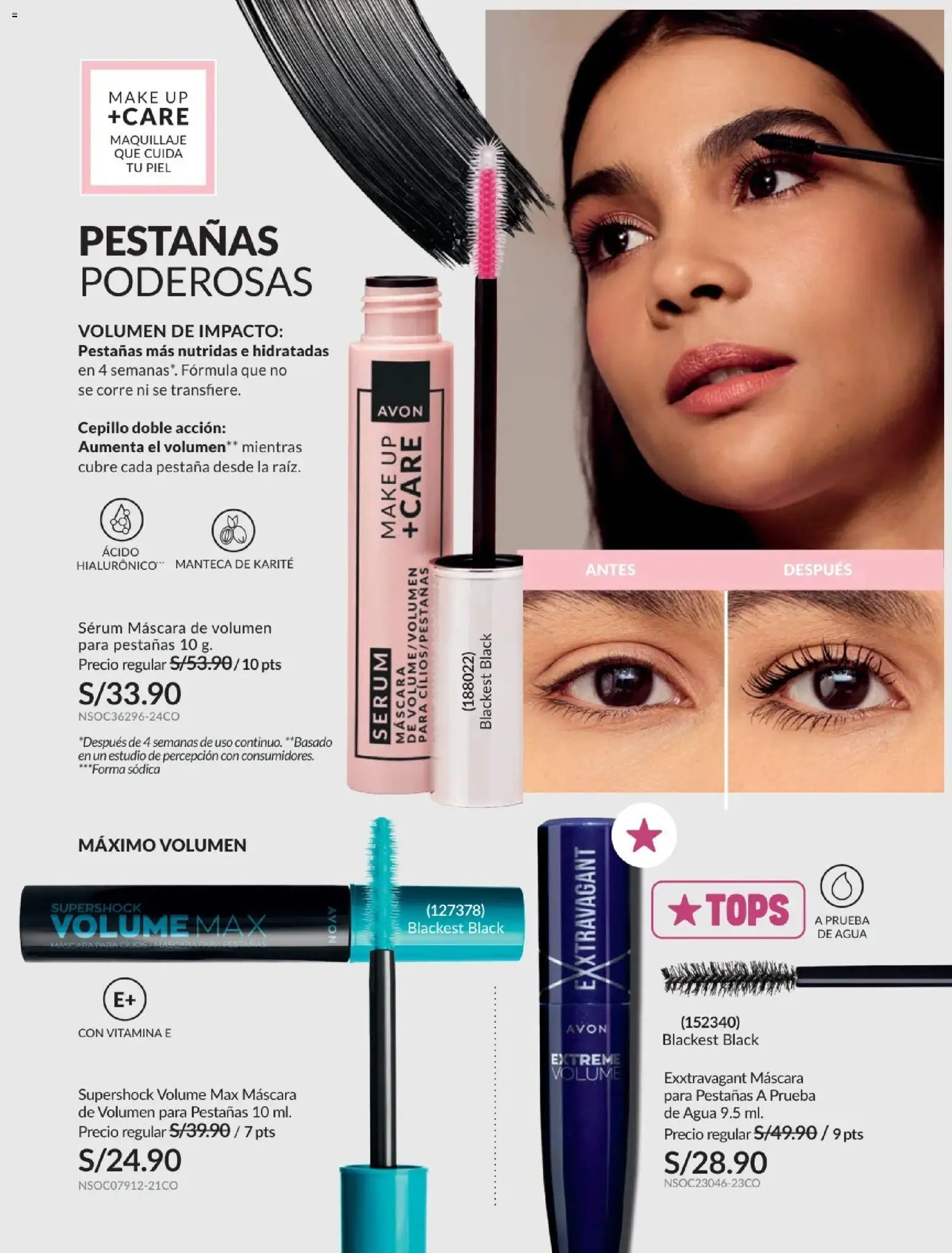Catálogo Avon válido desde 21/04/2026 | Página: 49 | Productos: Máscara, Maquillaje