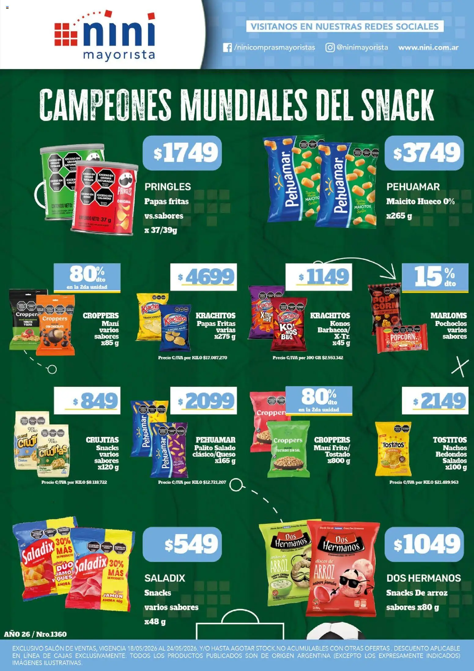 NINI Mayorista ofertas │ válido desde el 18.05.2026 | Página: 19 | Productos: Cebolla, Sal, Tomate, Jamón