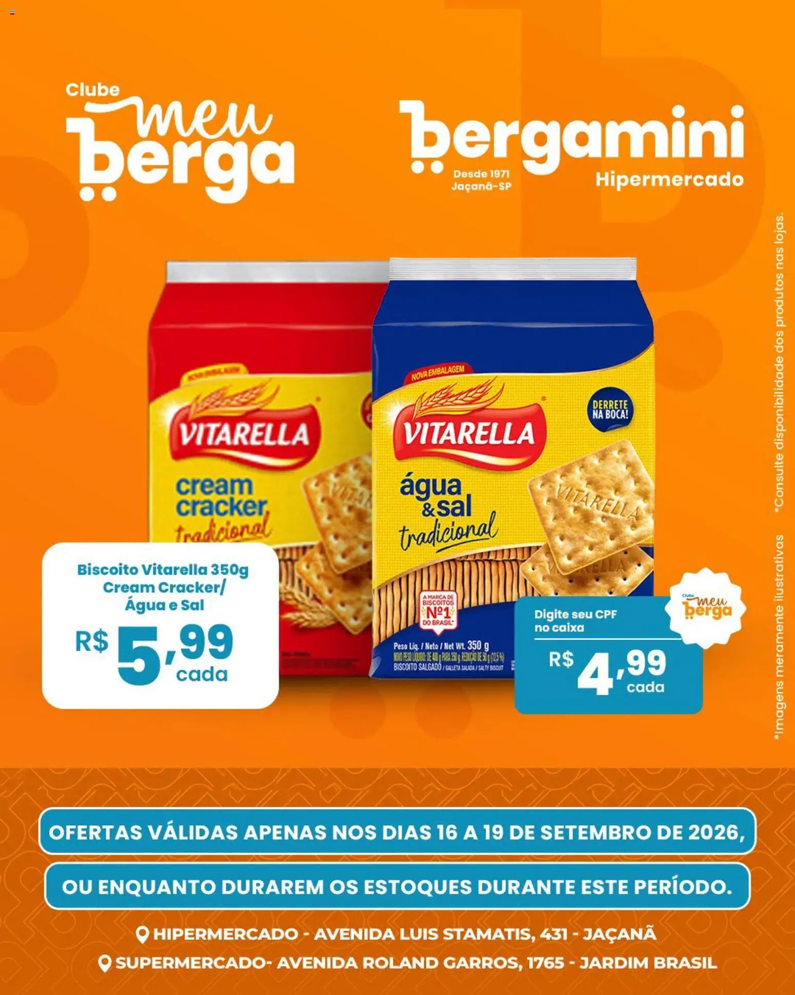 Supermercado Bergamini Folheto - válido de 16/09/2026 | Página: 7 | Produtos: Biscoito, Caixa, Água, Biscoito salgado