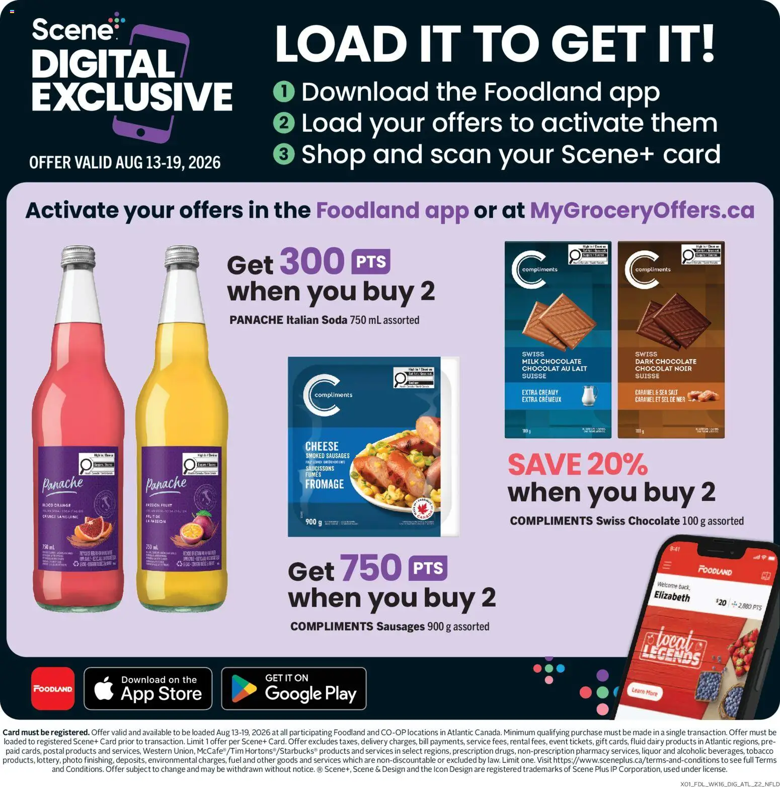 Foodland flyer valid from Aug 13, 2026 | Page: 10 | Products: Fruit, Sausages, Salt, Milk