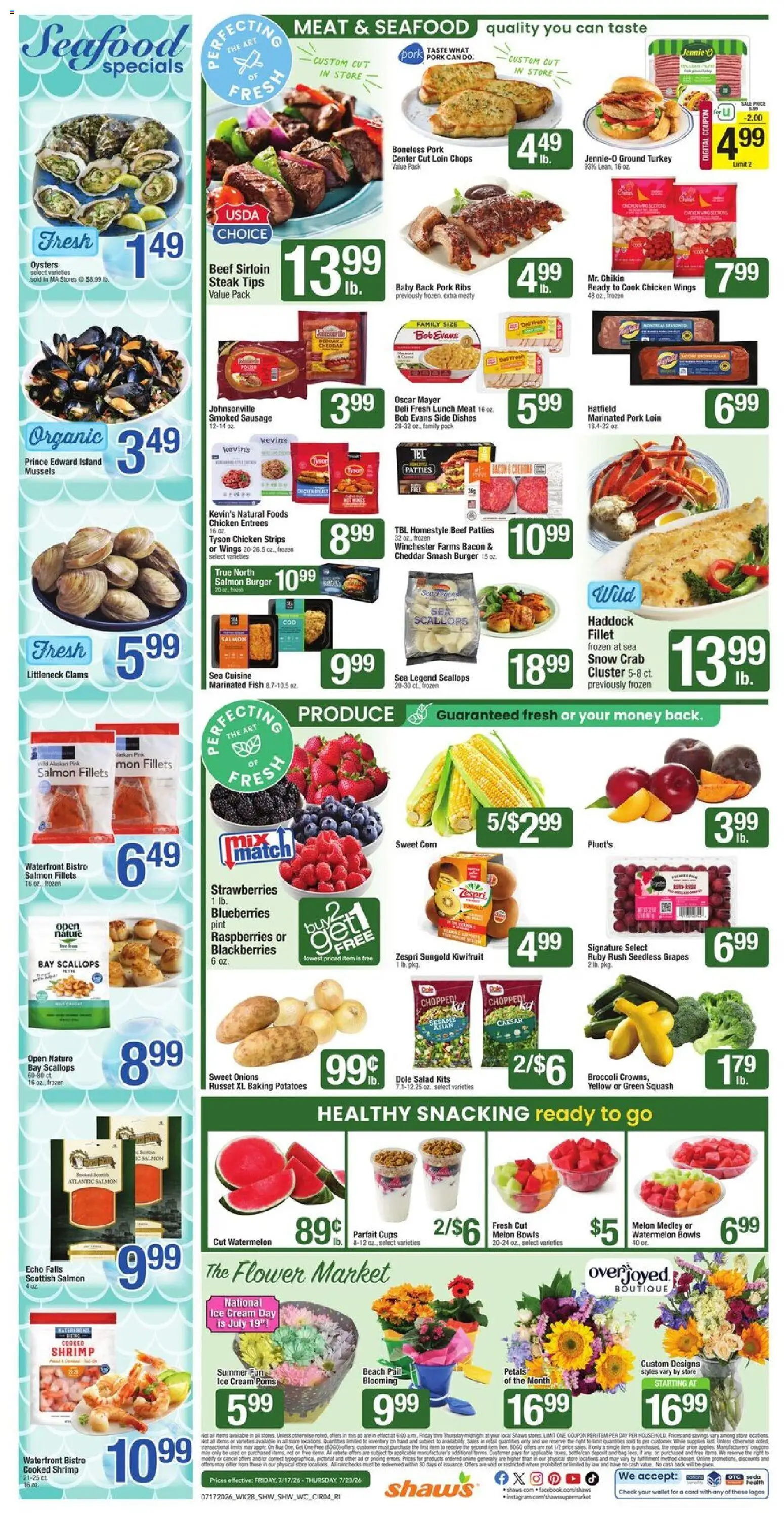 Shaw's Weekly Ad - RI - valid from 07/17/2026 | Page: 5 | Products: Cream, Sausage, Wallet, Melon