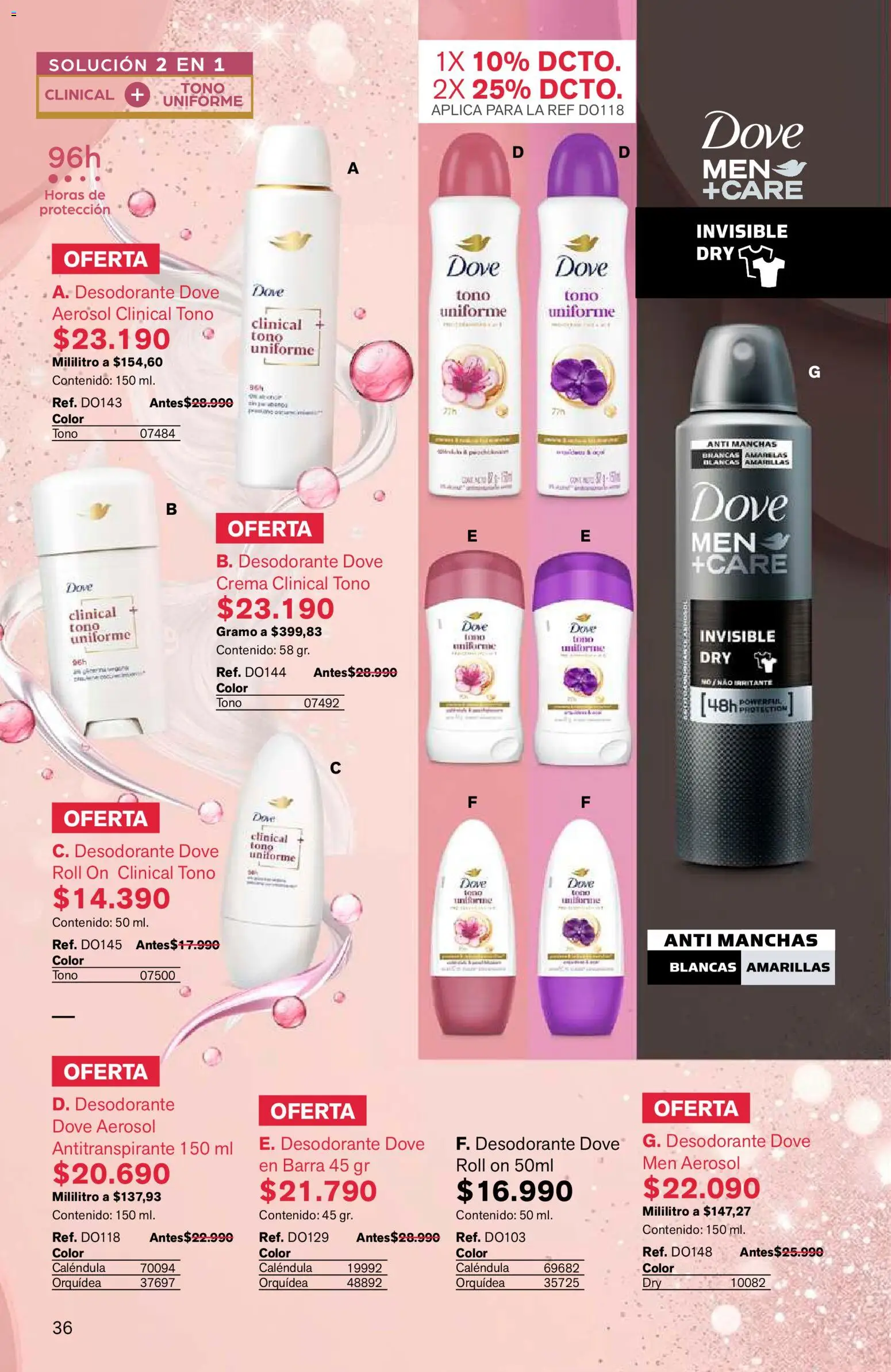 Leonisa revista - valida desde el 15/07/2026 | Página: 36 | Productos: Crema, Desodorante, Antitranspirante