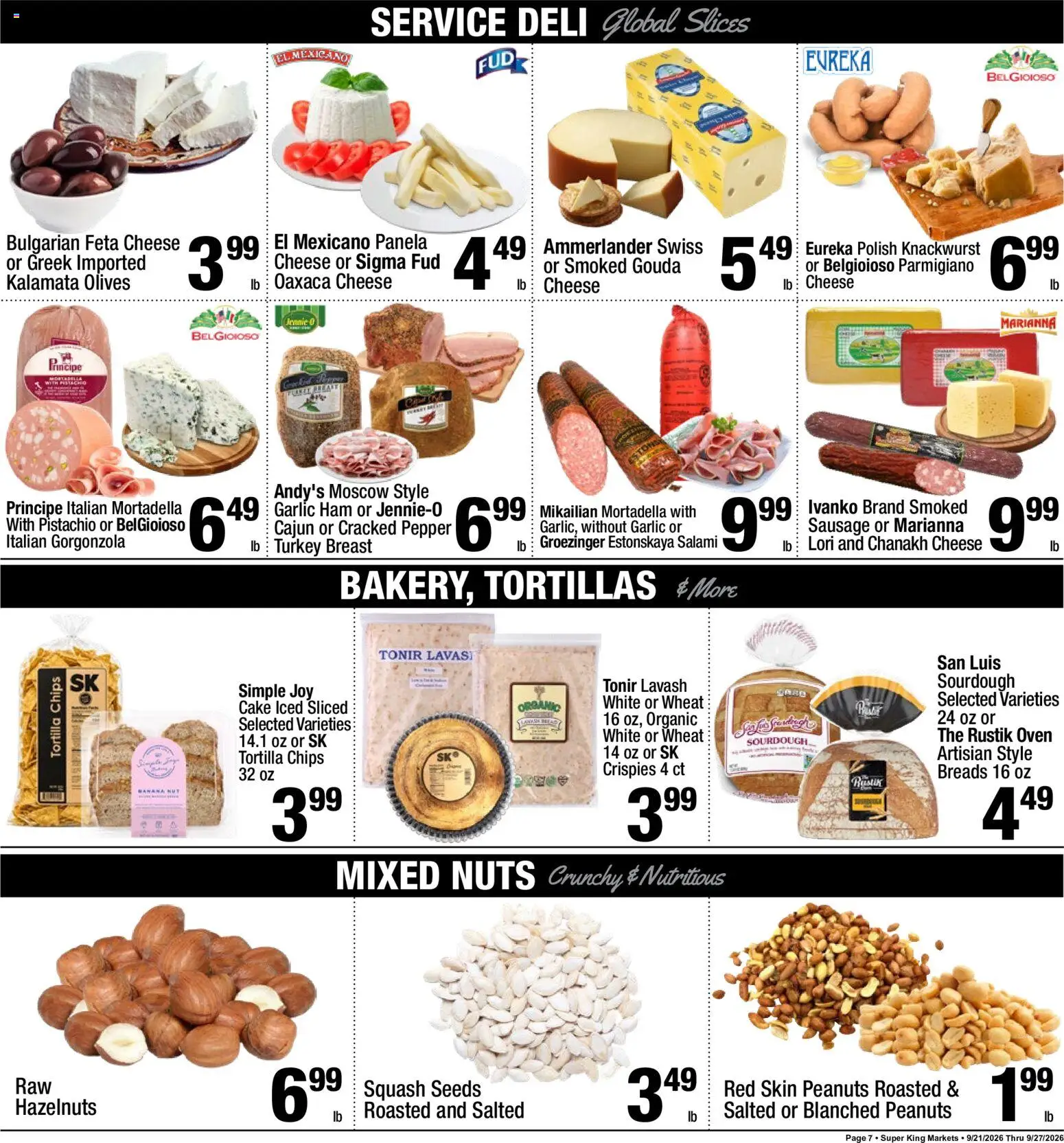 Super King Weekly Ad - valid from 09/21/2026 | Page: 7 | Products: Salami, Tortillas, Pepper, Peanuts
