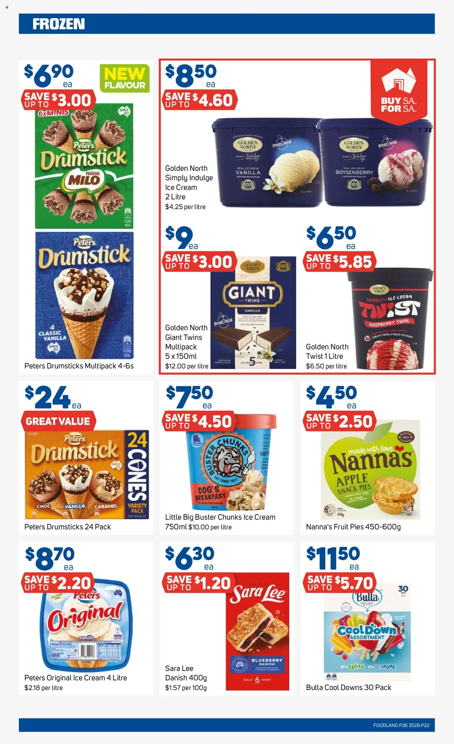 Foodland catalogue - valid from 02/09/2026 | Page: 22 | Products: Ice cream, Drumsticks, Raspberry, Vanilla