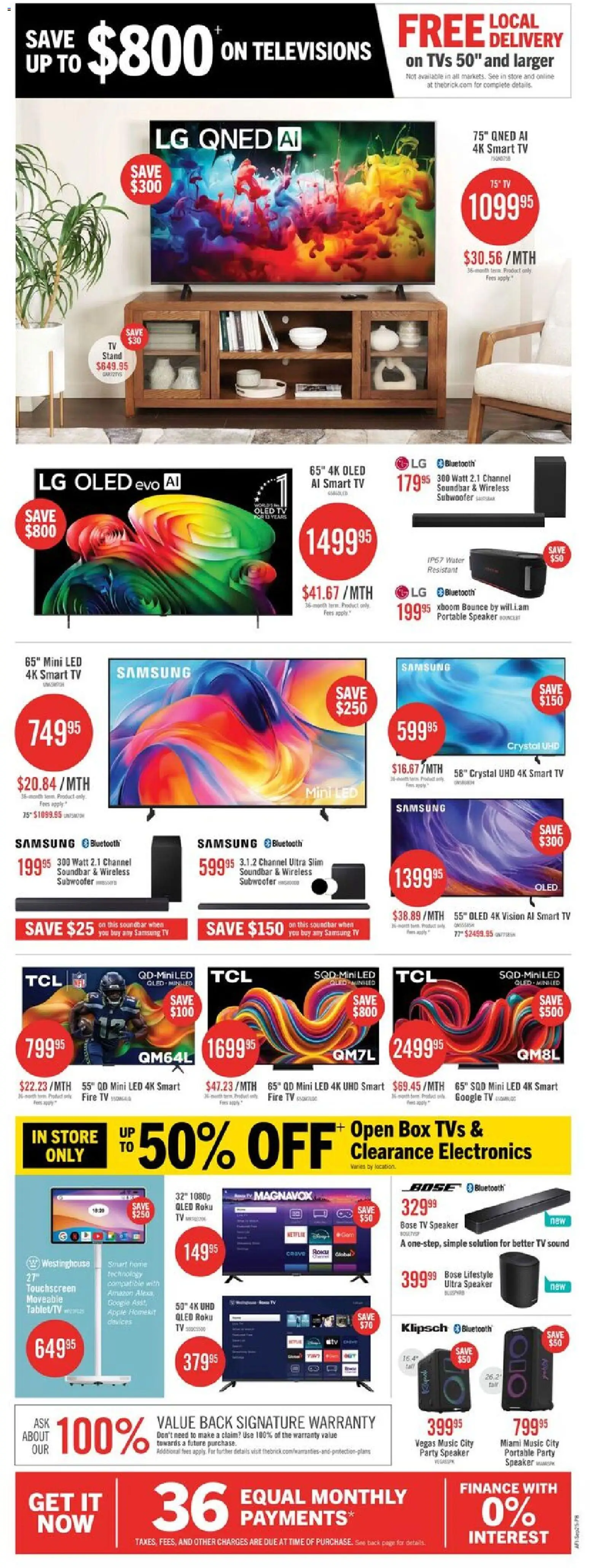 The Brick flyer valid from Sep 25, 2026 | Page: 17 | Products: Tv, Water, Speaker, Box