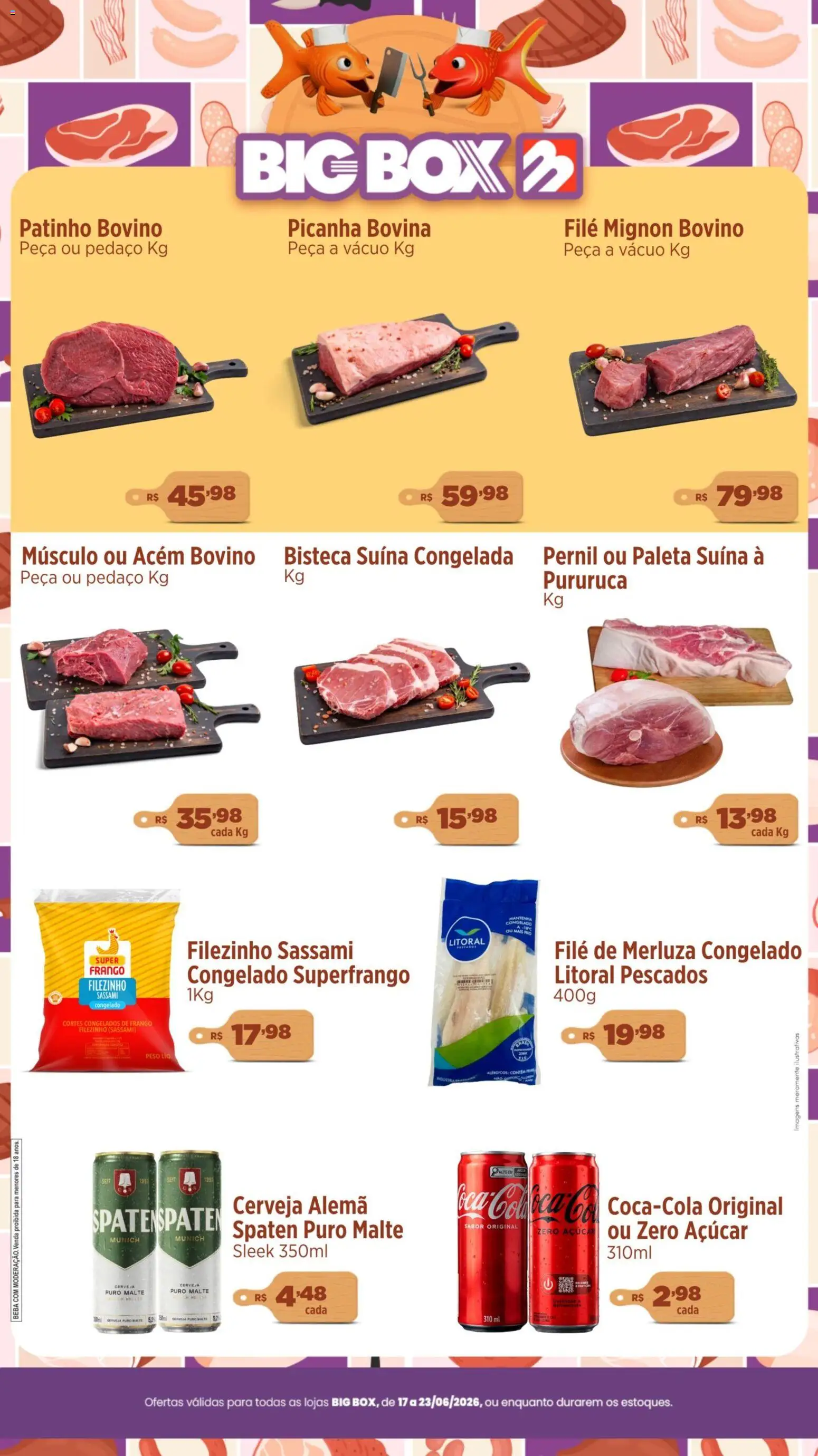 Big Box Folheto - válido de 17.06.2026 | Página: 1 | Produtos: Acém, Pernil, Açúcar, Frango
