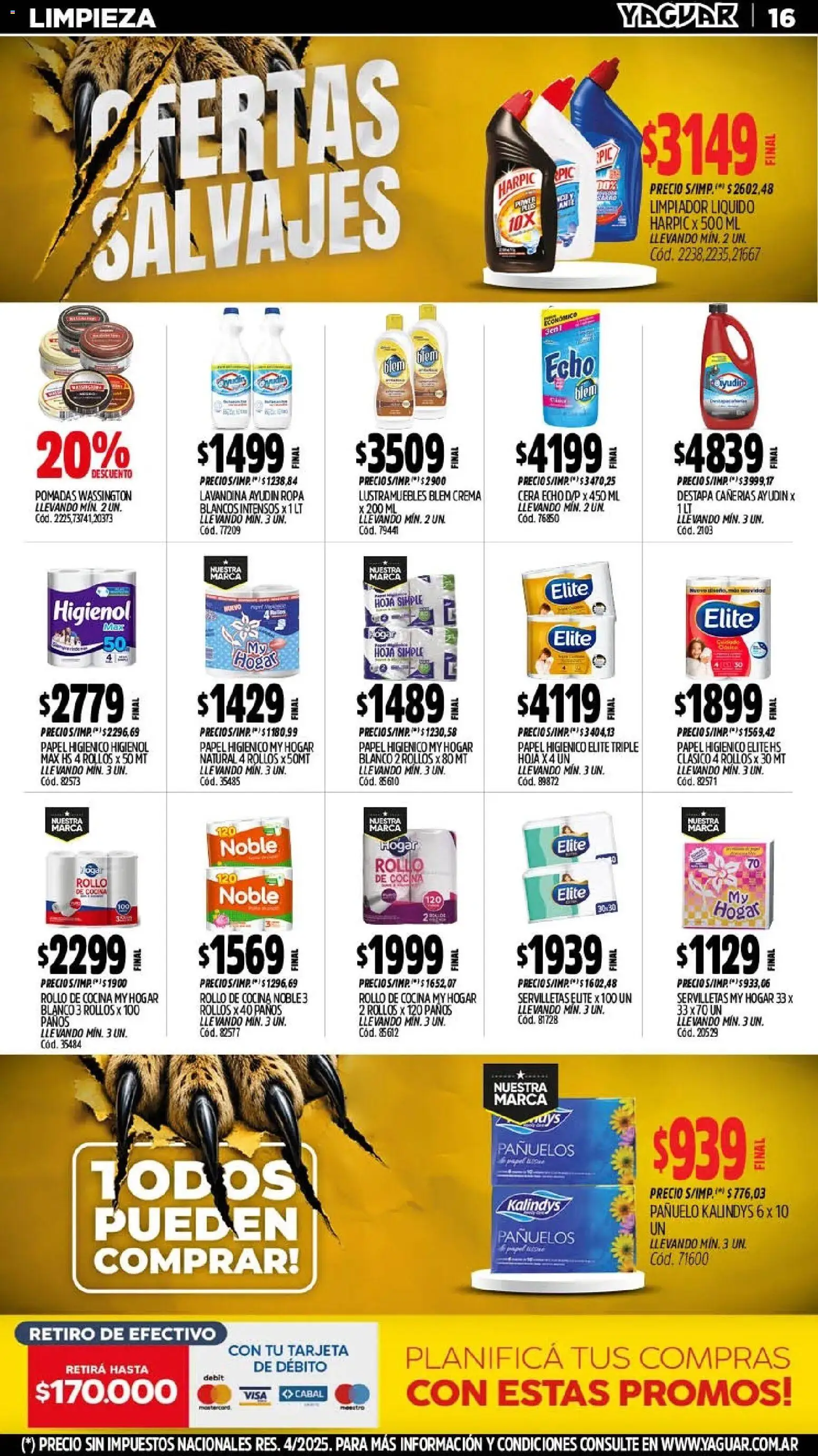 Yaguar - Oferta Semanal General Roca │ válido desde el 03/08/2026 | Página: 18 | Productos: Lustramuebles, Lavandina, Pañuelo, Ropa