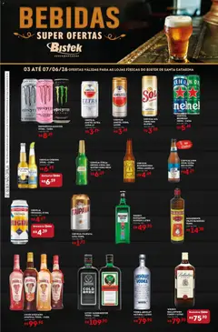 Bistek Supermercados ofertas Bebidas - Pré-Visualização do folheto da loja Bistek Supermercados, válido de 03.06.2026