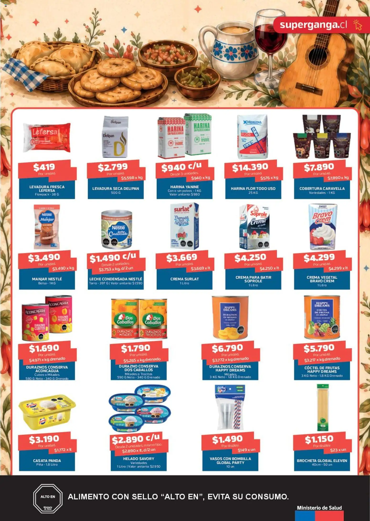 Super Ganga Ofertas │ válido desde el 22.09.2026 | Página: 9 | Productos: Leche condensada, Duraznos, Vasos, Helado