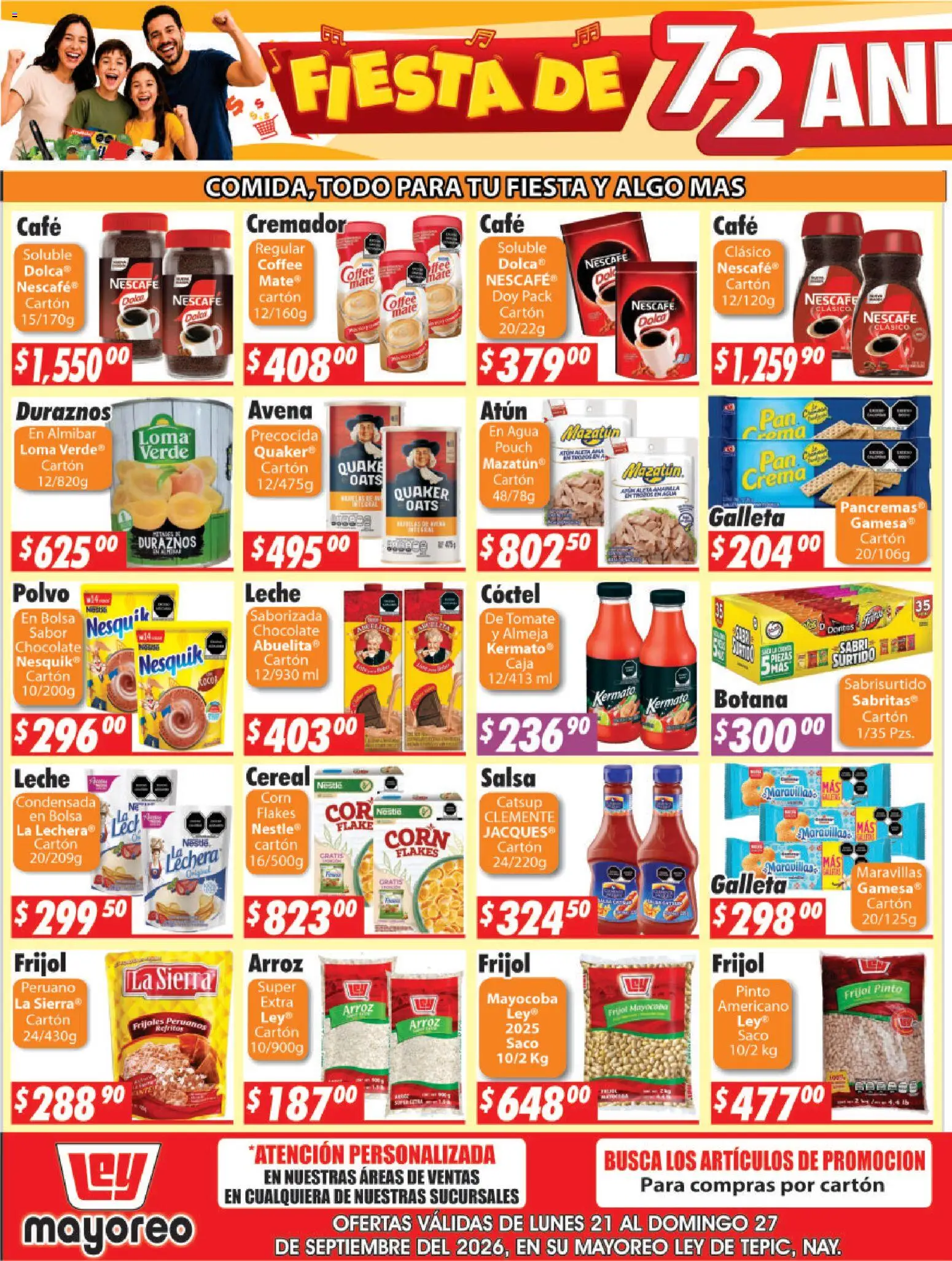 Nuevas ofertas de Casa Ley válidas en toda la República Mexicana desde el 21/09/2026. ¡Encuentra las mejores ofertas en Casa Ley folleto Tepic! | Página: 5 | Productos: Bolsa, Café soluble, Arroz, Catsup