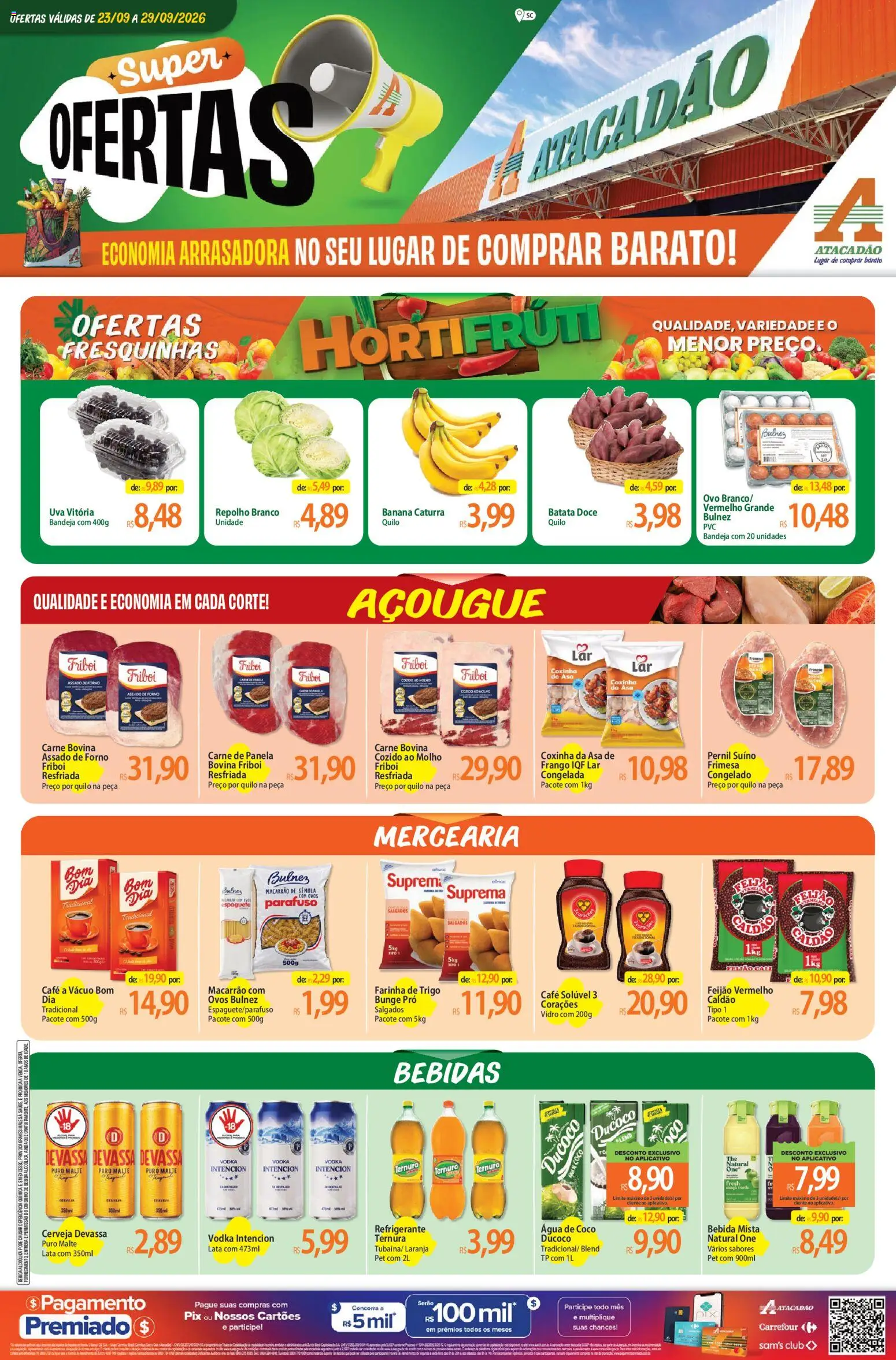 Atacadão Folheto - válido de 23/09/2026 | Página: 1 | Produtos: Coco, Forno, Café, Doce