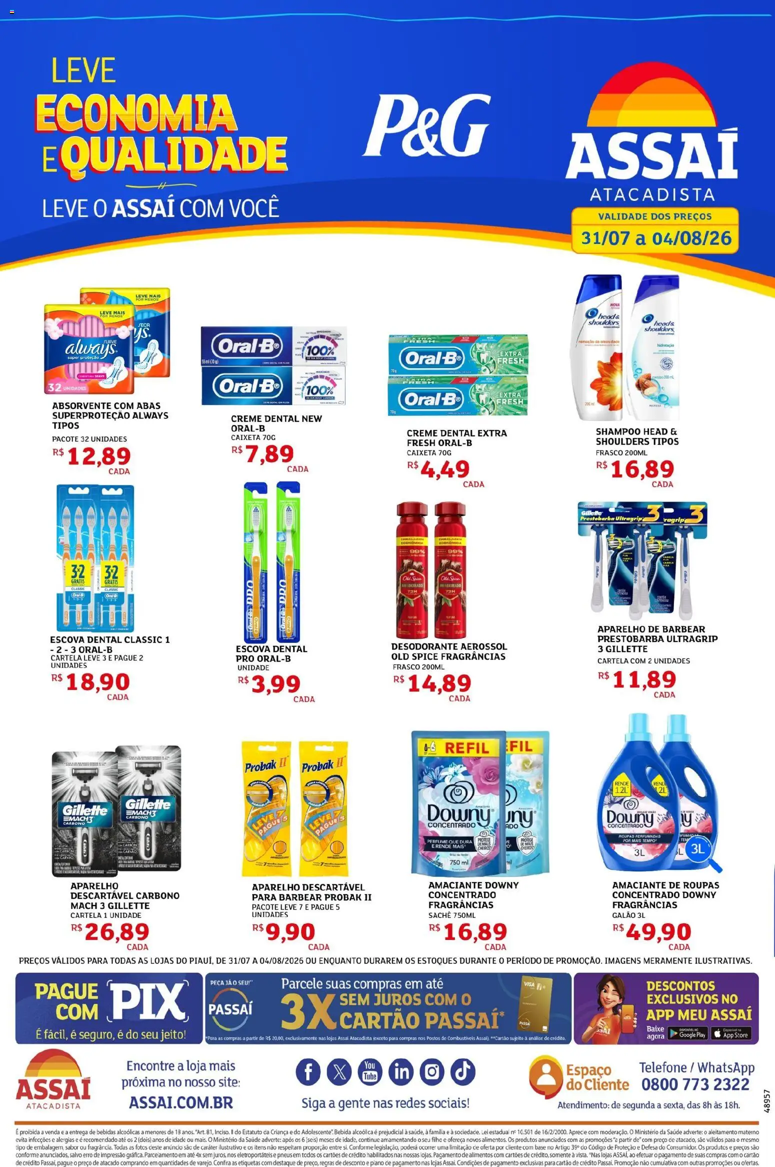 Assaí Atacadista Folheto - válido de 31/07/2026 | Página: 1 | Produtos: Perfume, Base, Roupas, Creme