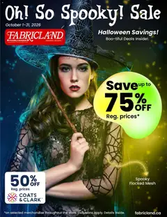 Preview of Fabricland weekly flyer / circulaire from shop Fabricland valid from Oct 1, 2026