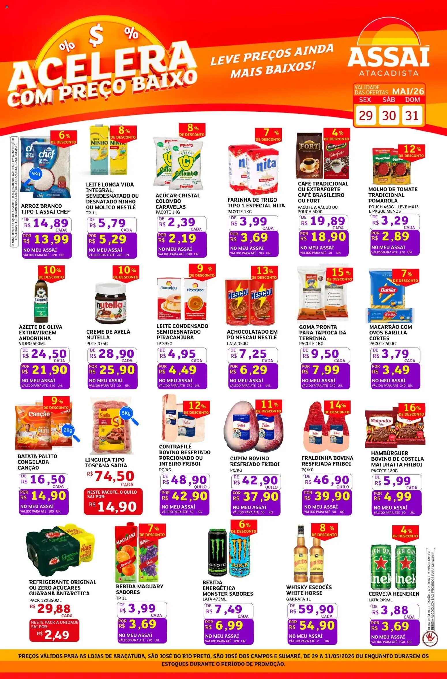 Assaí Atacadista Folheto - válido de 29.05.2026 | Página: 1 | Produtos: Arroz, Refrigerante, Monster, Avelã