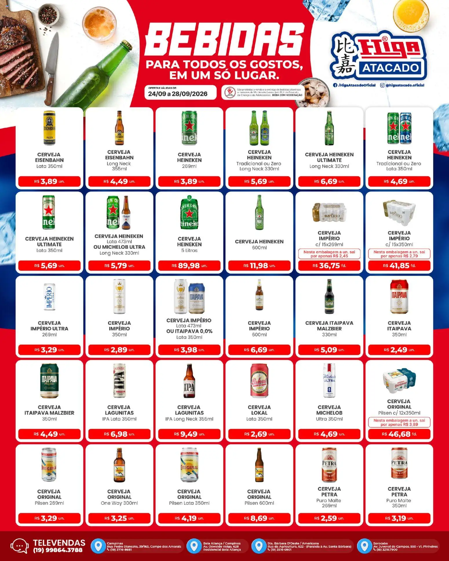 Higa Atacado Folheto - válido de 24/09/2026 | Página: 2 | Produtos: Aliança, Eisenbahn, Cerveja, Cerveja Heineken