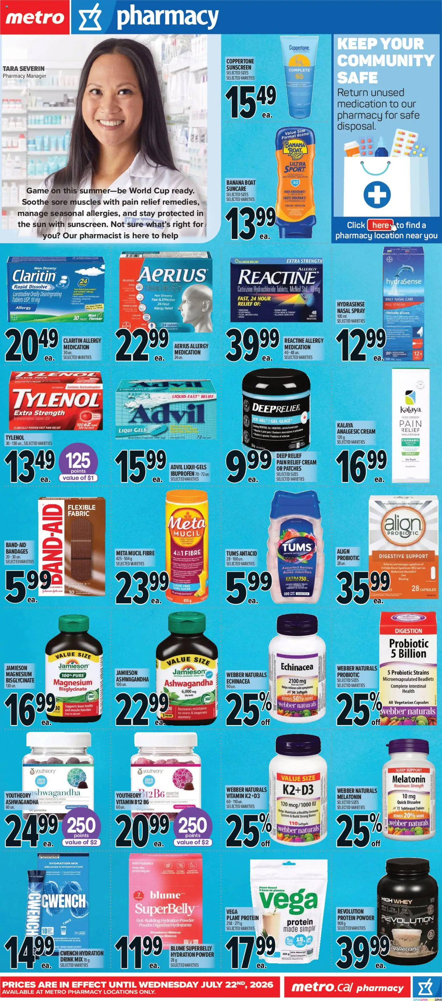 Metro flyer valid from Jun 25, 2026 | Page: 15 | Products: Cream, Tablet, Powder, Sunscreen
