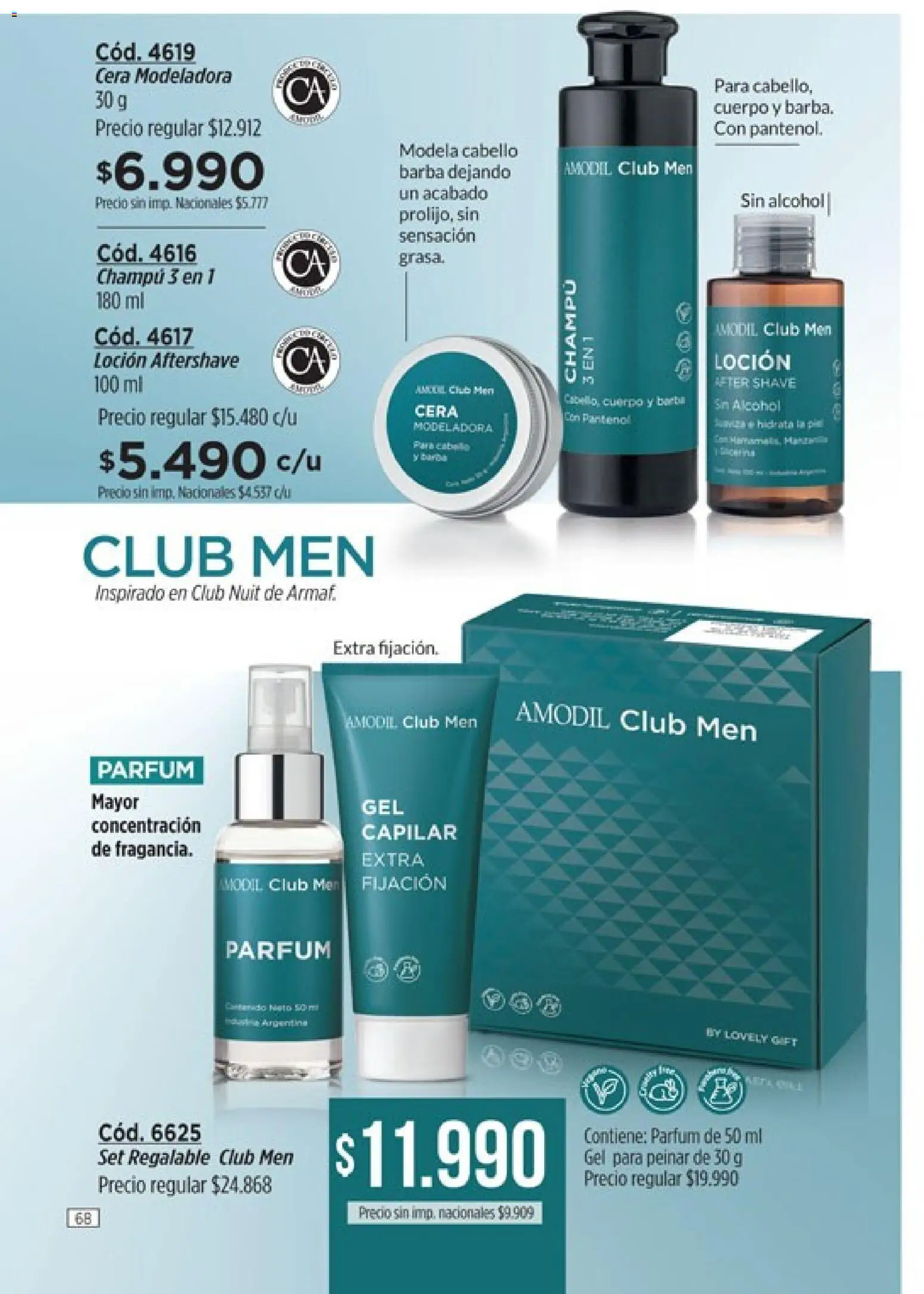Catálogo Amodil Campaña 14 │ válido desde el 07/08/2026 | Página: 68 | Productos: Champú, Loción, Cera, Alcohol