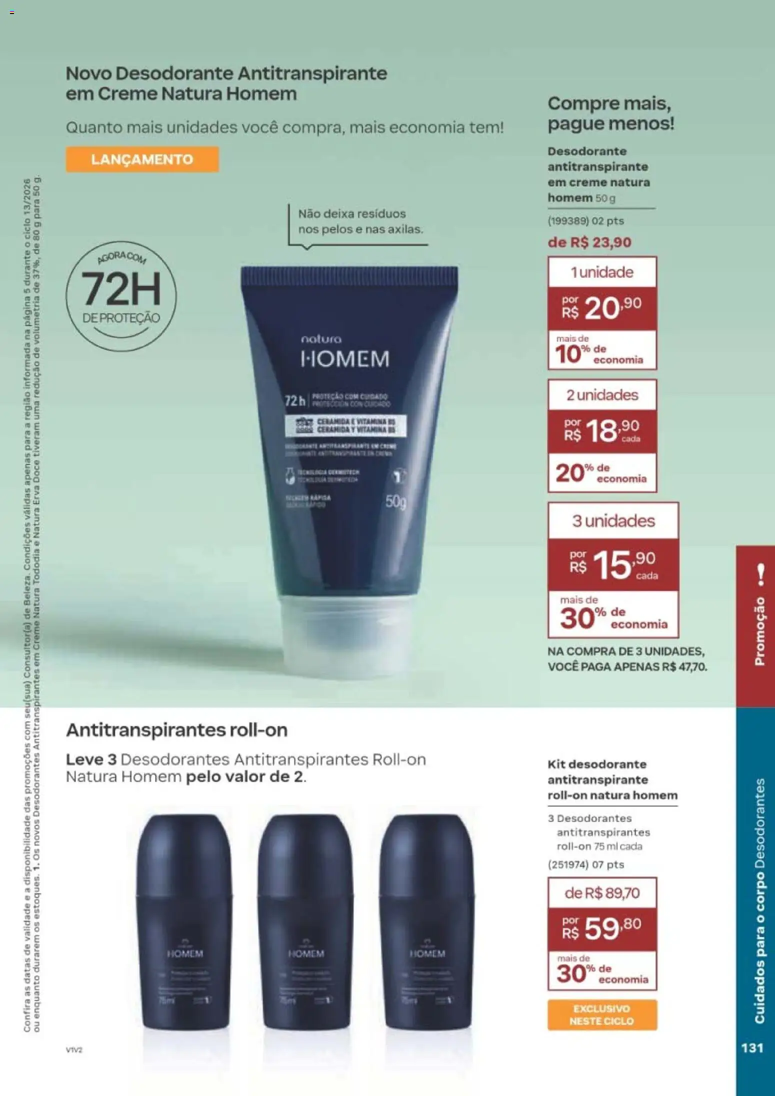 Natura Folheto - válido de 10/08/2026 | Página: 134 | Produtos: Desodorante, Creme