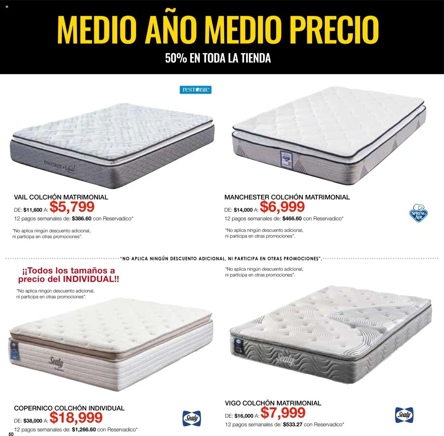 Nuevas ofertas de Muebles Dico válidas en toda la República Mexicana desde el 01/07/2026. ¡Encuentra las mejores ofertas en Muebles Dico catálogo! | Página: 50 | Productos: Colchón