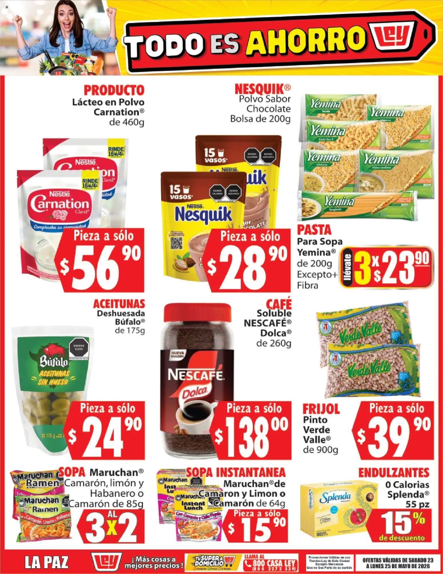 Nuevas ofertas de Casa Ley válidas en toda la República Mexicana desde el 23.05.2026. ¡Encuentra las mejores ofertas en Casa Ley folleto Todo es ahorro! | Página: 5 | Productos: Bolsa, Chocolate, Pasta, Polvo