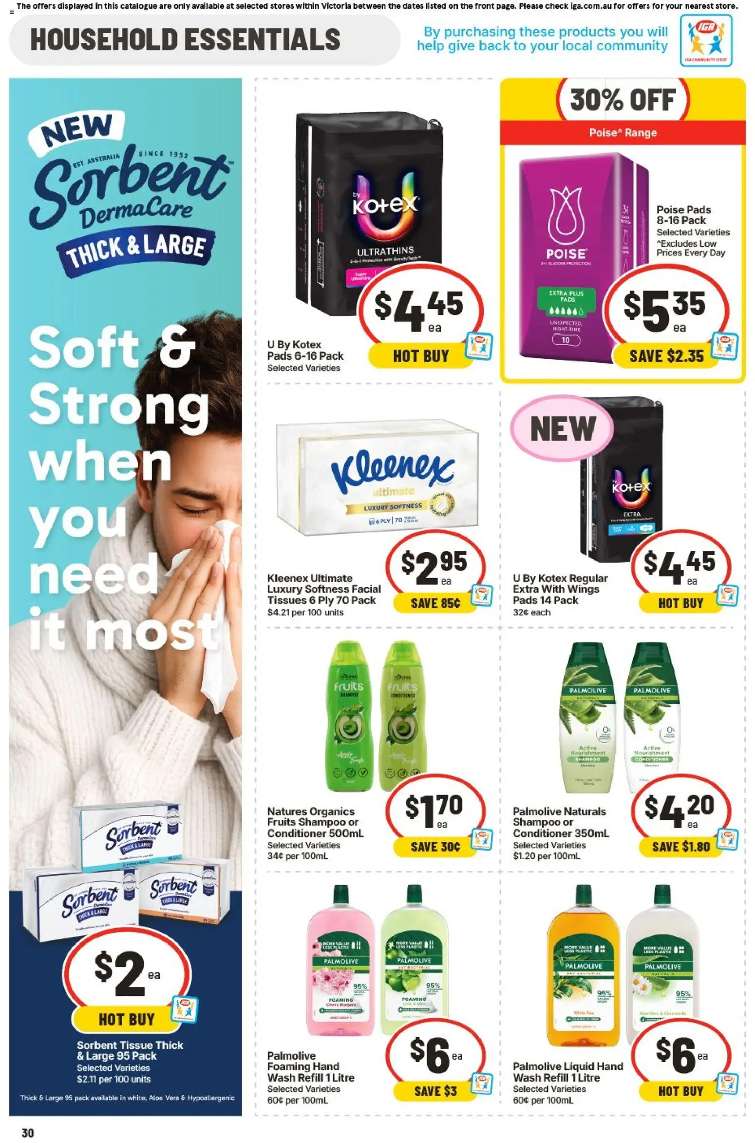 IGA catalogue - valid from 05/08/2026 | Page: 31 | Products: Shampoo, Conditioner, Tissues, Hand wash