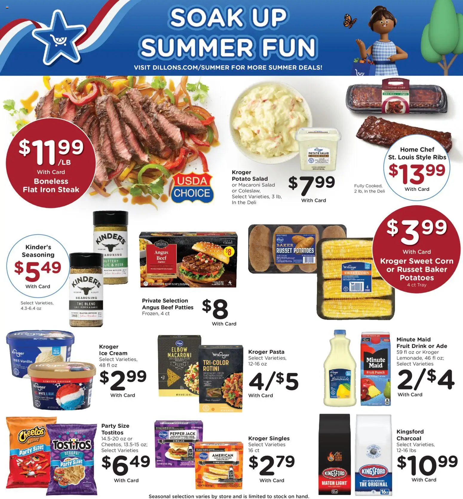 Dillons Weekly Ad - valid from 10.06.2026 | Page: 4 | Products: Corn, Pasta, Cream, Garlic