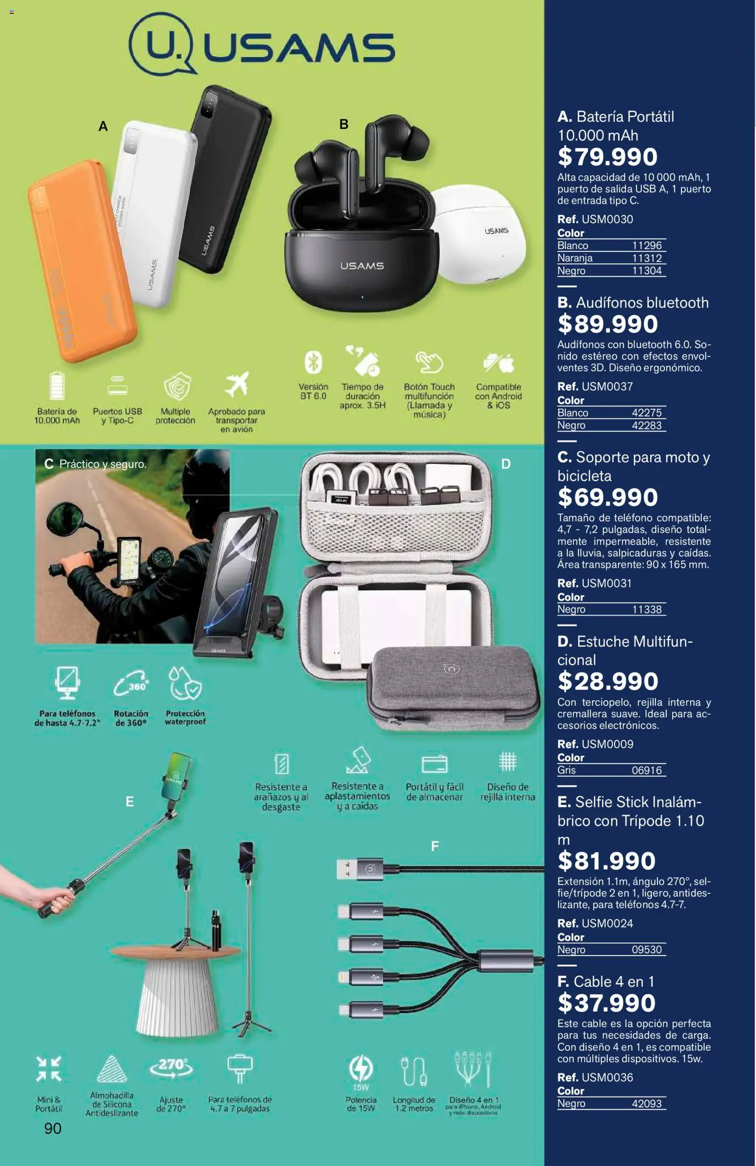 Leonisa revista - valida desde el 15/07/2026 | Página: 90 | Productos: Audífonos, Cable, Usb, Batería