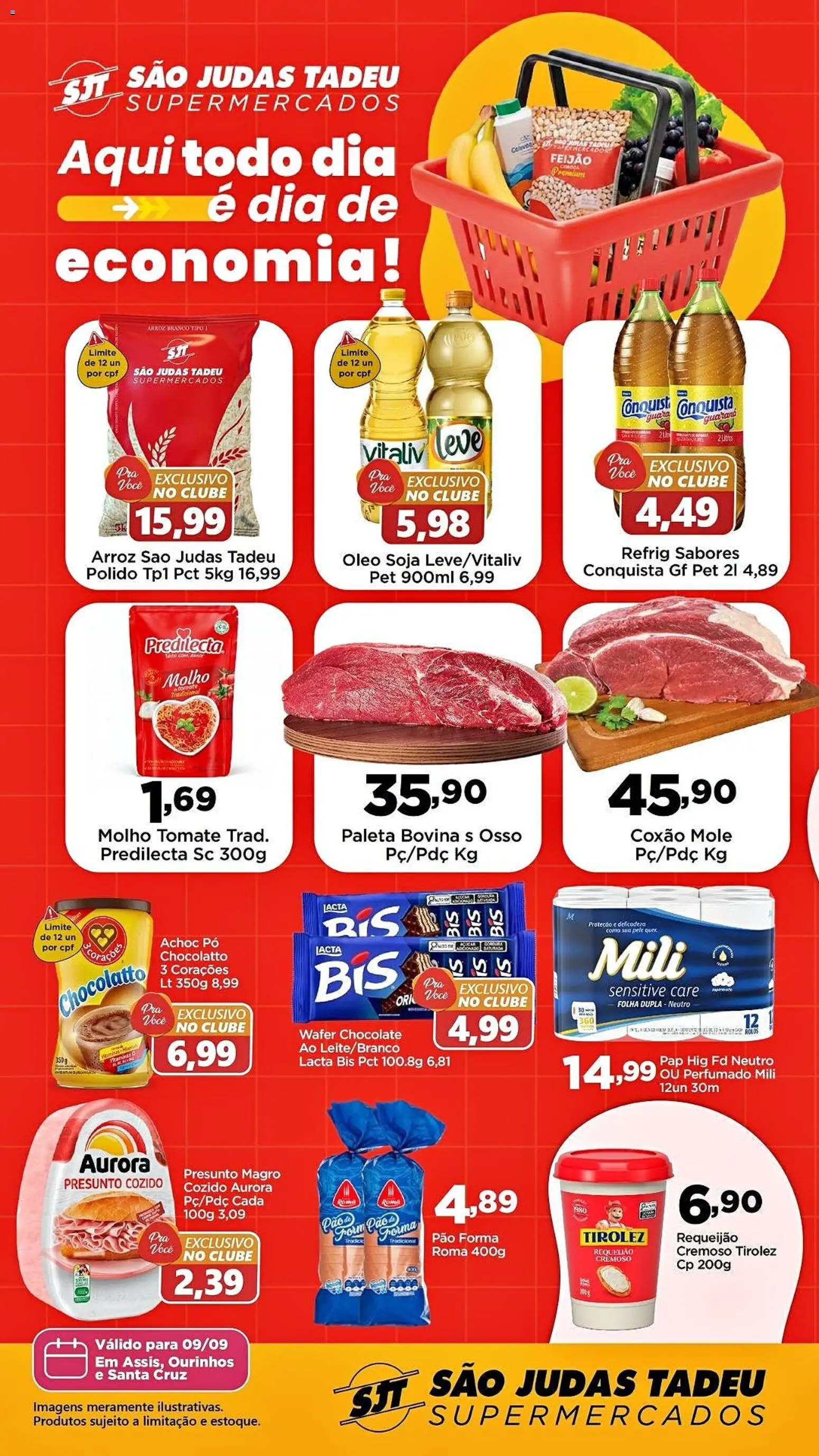São Judas Tadeu Folheto - válido de 09/09/2026 | Página: 1 | Produtos: Feijão, Presunto, Arroz, Romã