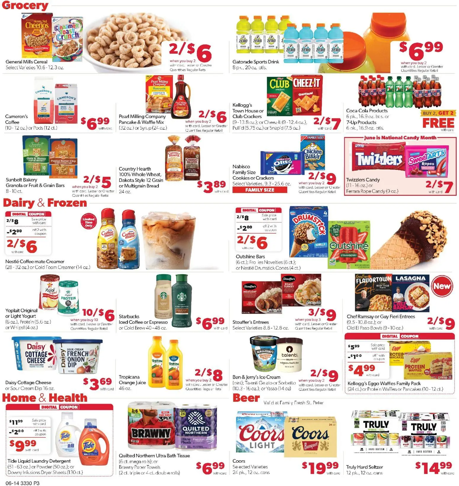 Family Fare Weekly Ad - MN - valid from 14.06.2026 | Page: 3 | Products: Bakery, Coffee, Beer, Pasta