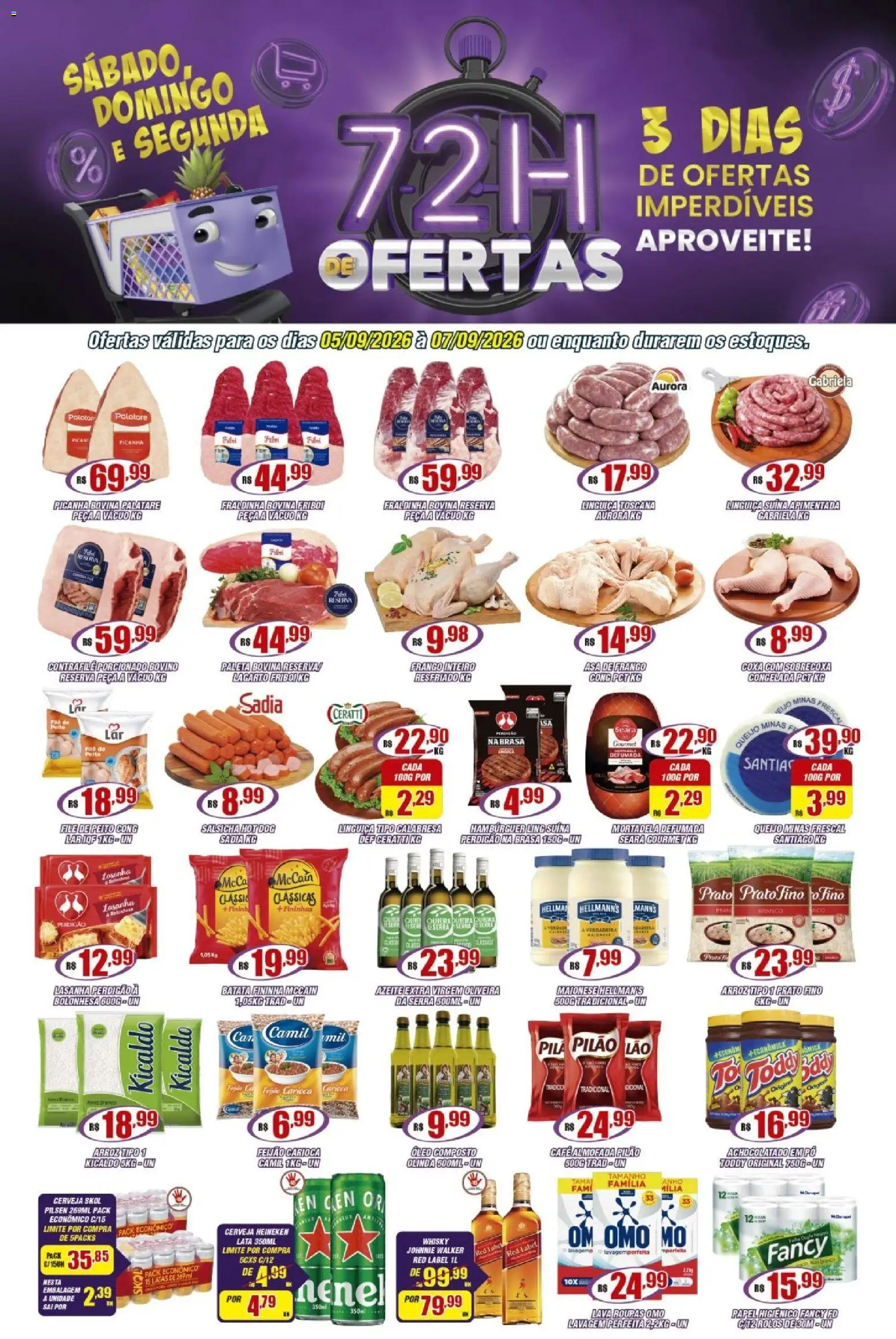 Violeta Supermercados Folheto - válido de 05/09/2026 | Página: 1 | Produtos: Pó, Queijo, Heineken, Papel higiênico