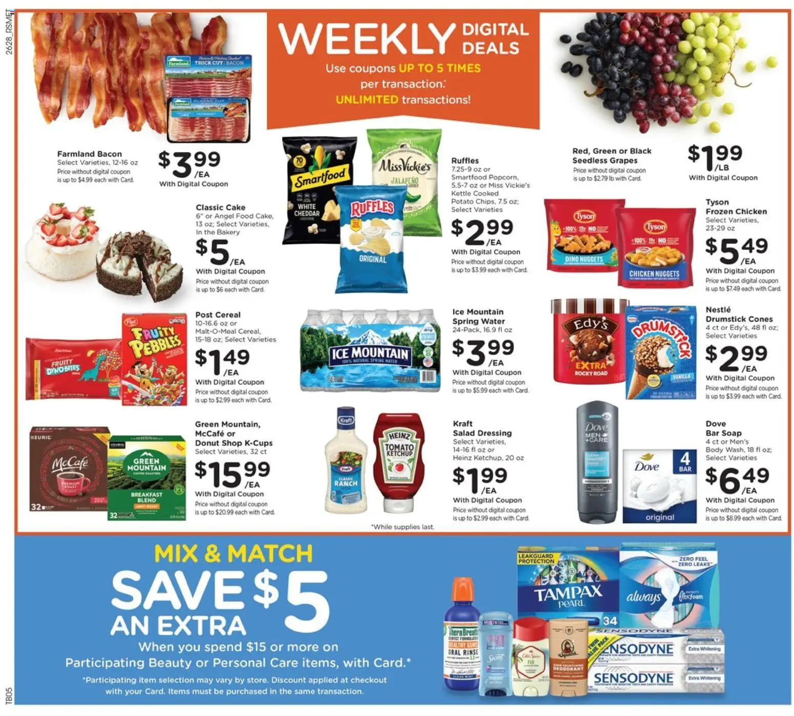 Pick ‘n Save Weekly Ad - valid from 08/12/2026 | Page: 3 | Products: Bar Soap, Cake, Dressing, Ice