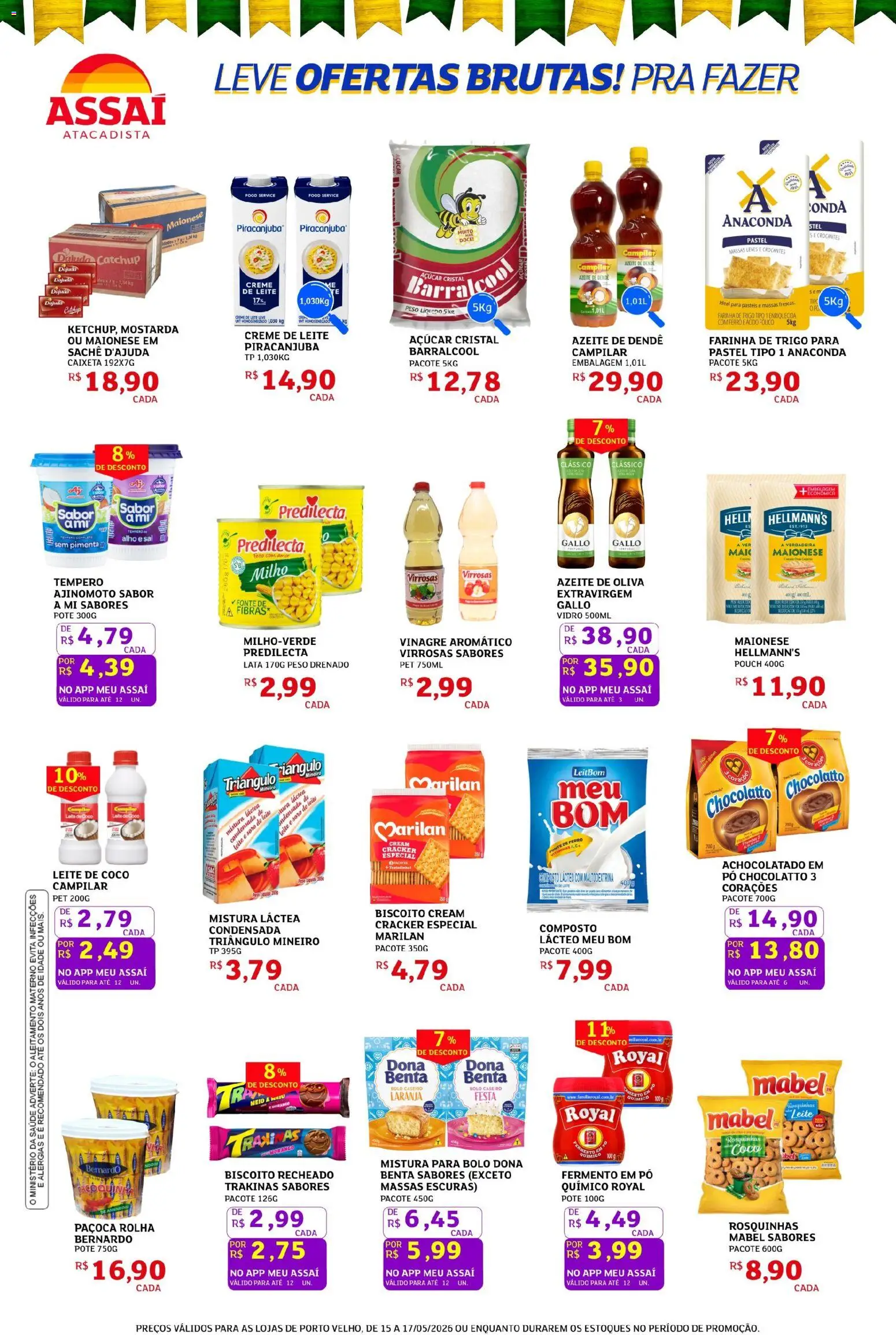 Assaí Atacadista Folheto - válido de 15.05.2026 | Página: 2 | Produtos: Coco, Açúcar, Creme de leite, Azeite