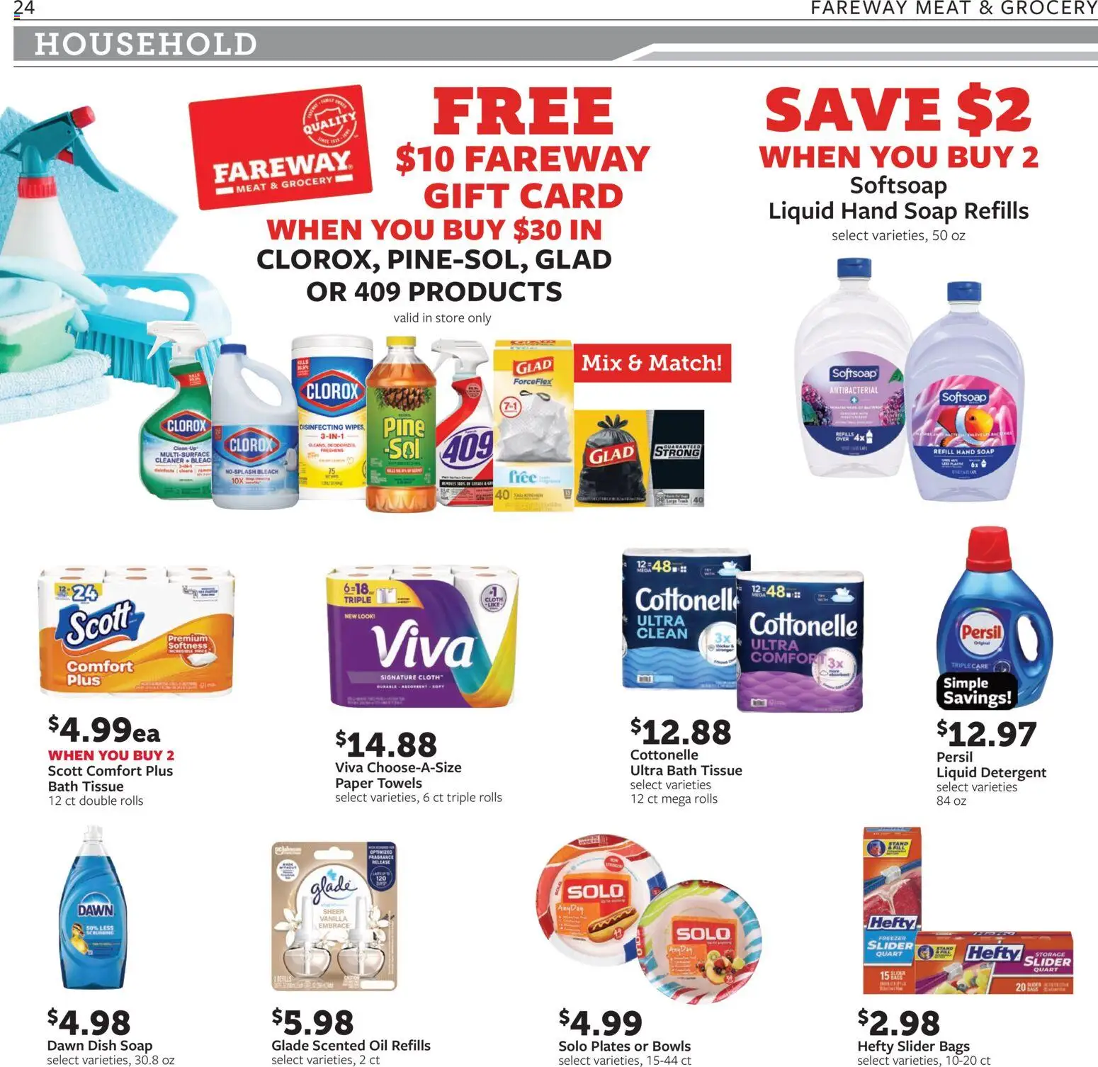 Fareway Weekly Ad - valid from 08/31/2026 | Page: 24 | Products: Bath, Fragrance, Oil, Paper towels