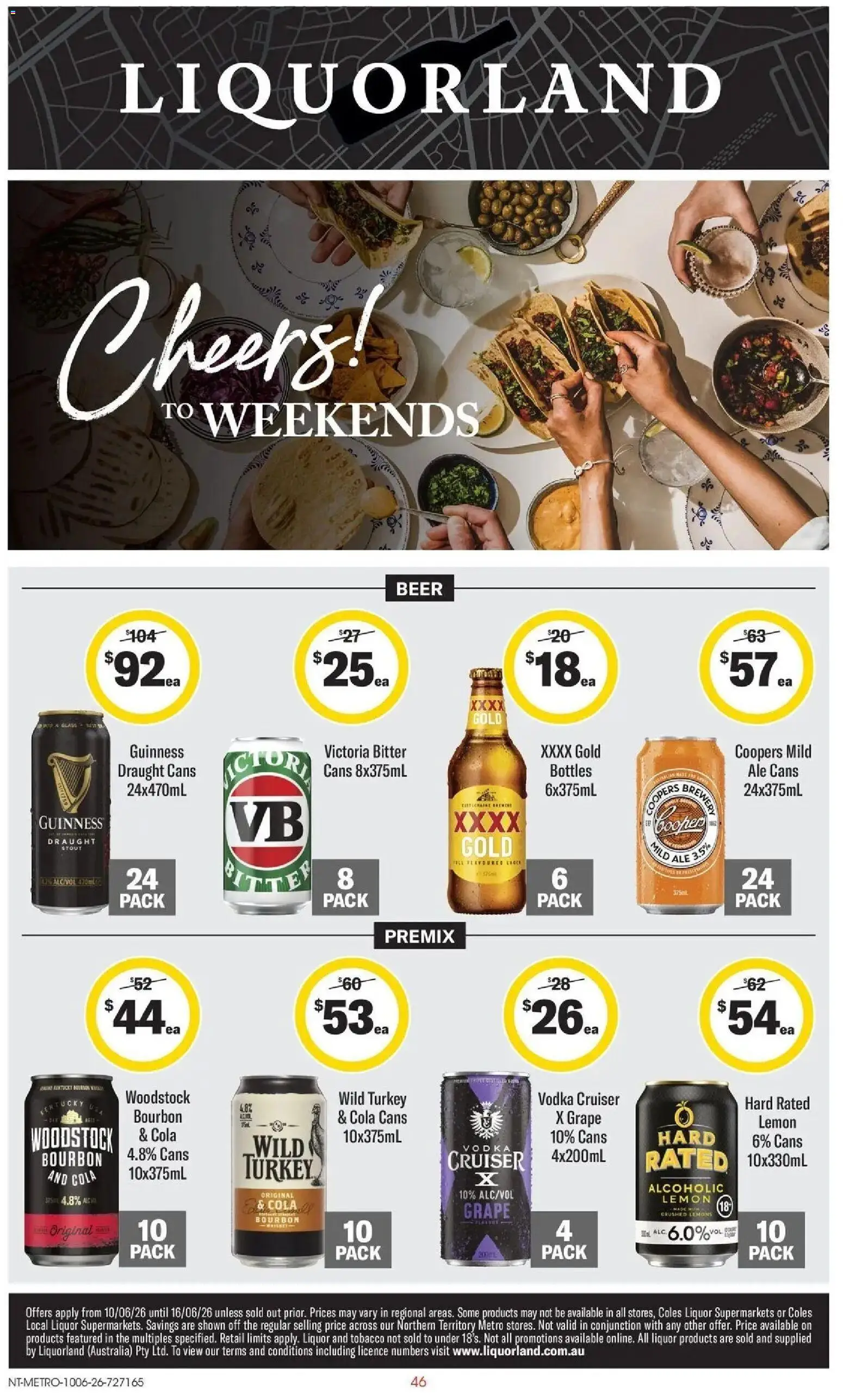 Coles catalogue - valid from 09.06.2026 | Page: 46 | Products: Beer, Bourbon, Lemon, Turkey